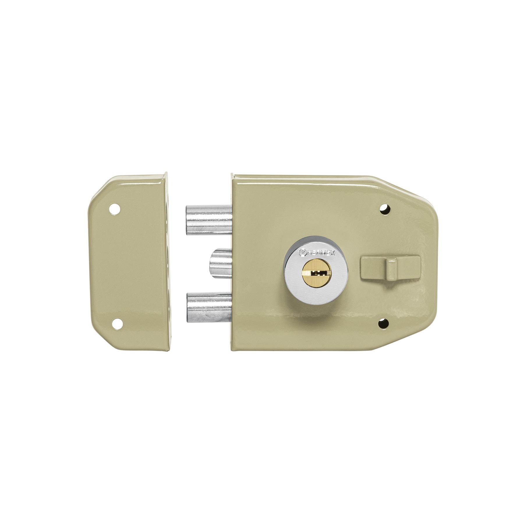 Cerradura sobreponer 2 barras instala-fácil, llave puntos, Hermex, CS-92, 43484