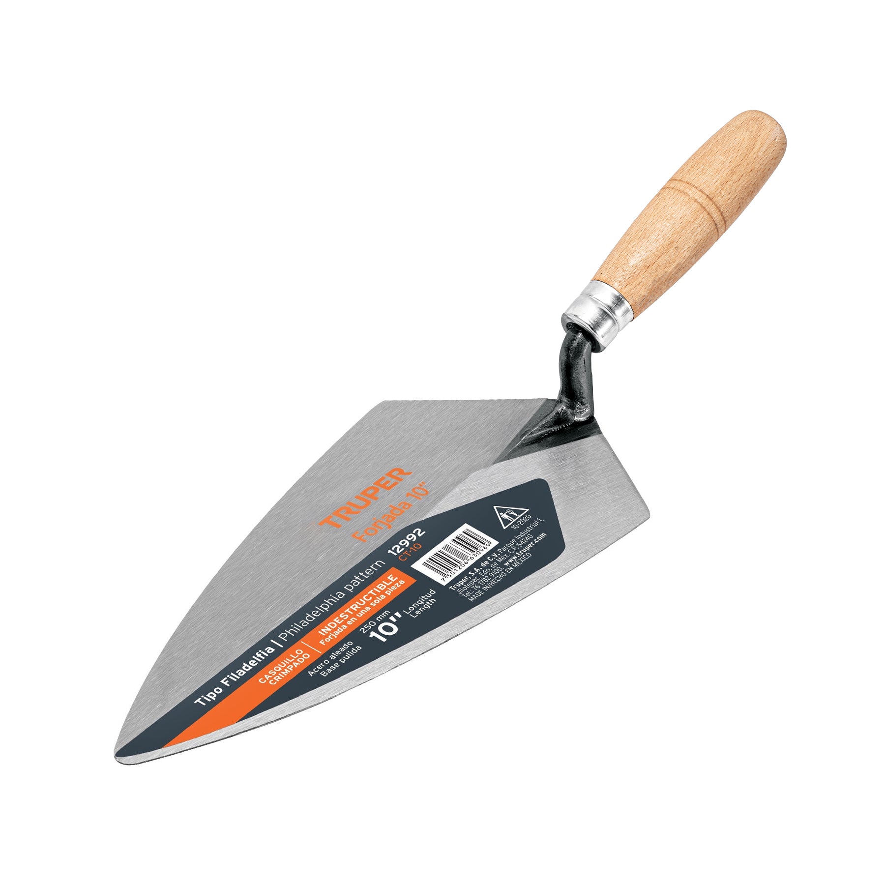Cuchara para albañil 10" forjada tipo Filadelfia, Truper