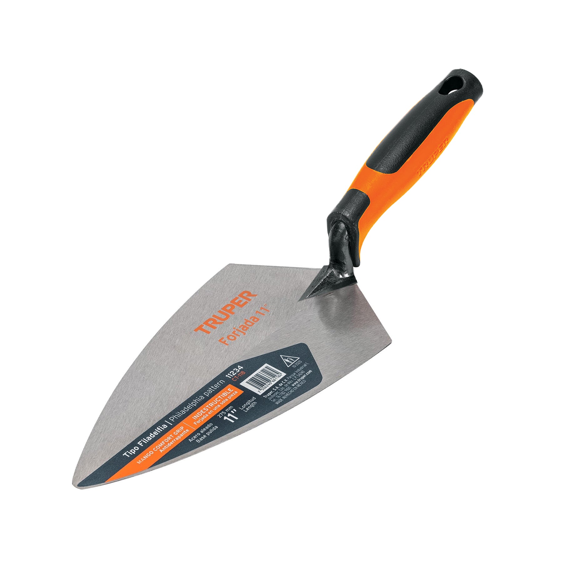 Cuchara para albañil 11" forjada tipo Filadelfia, mango Comfort