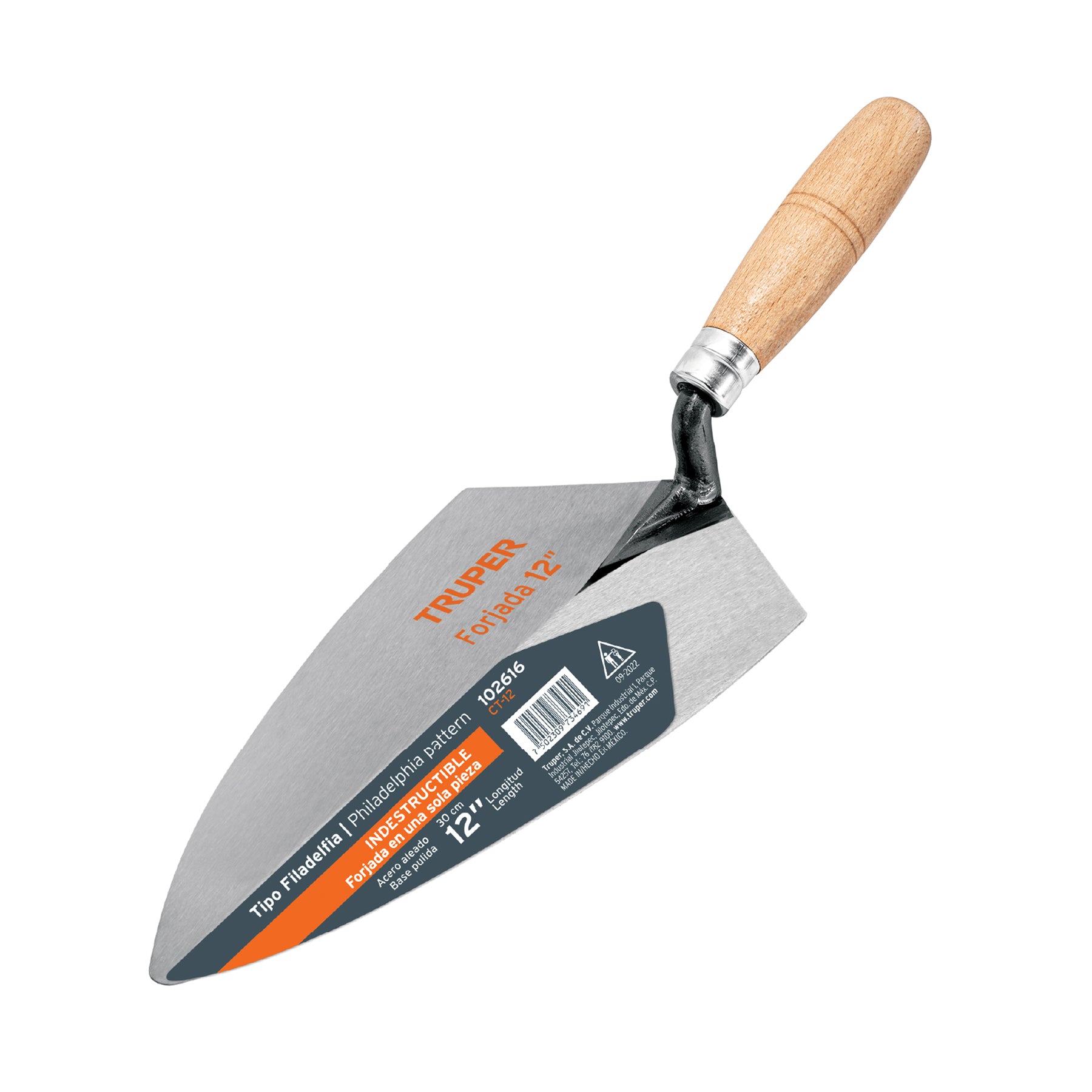 Cuchara para albañil 12" forjada tipo Filadelfia, Truper