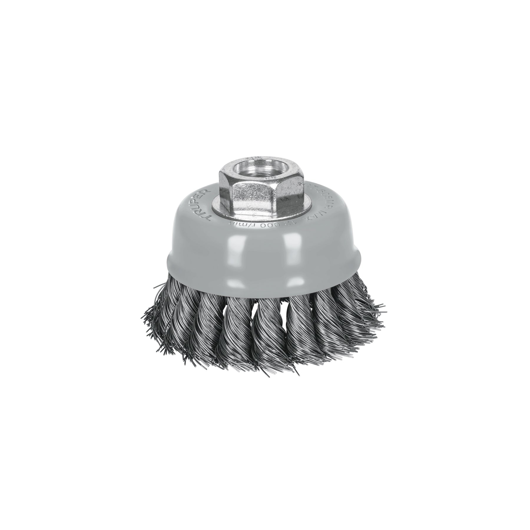 Carda copa 3" alambre trenzado fino, multi rosca, Truper