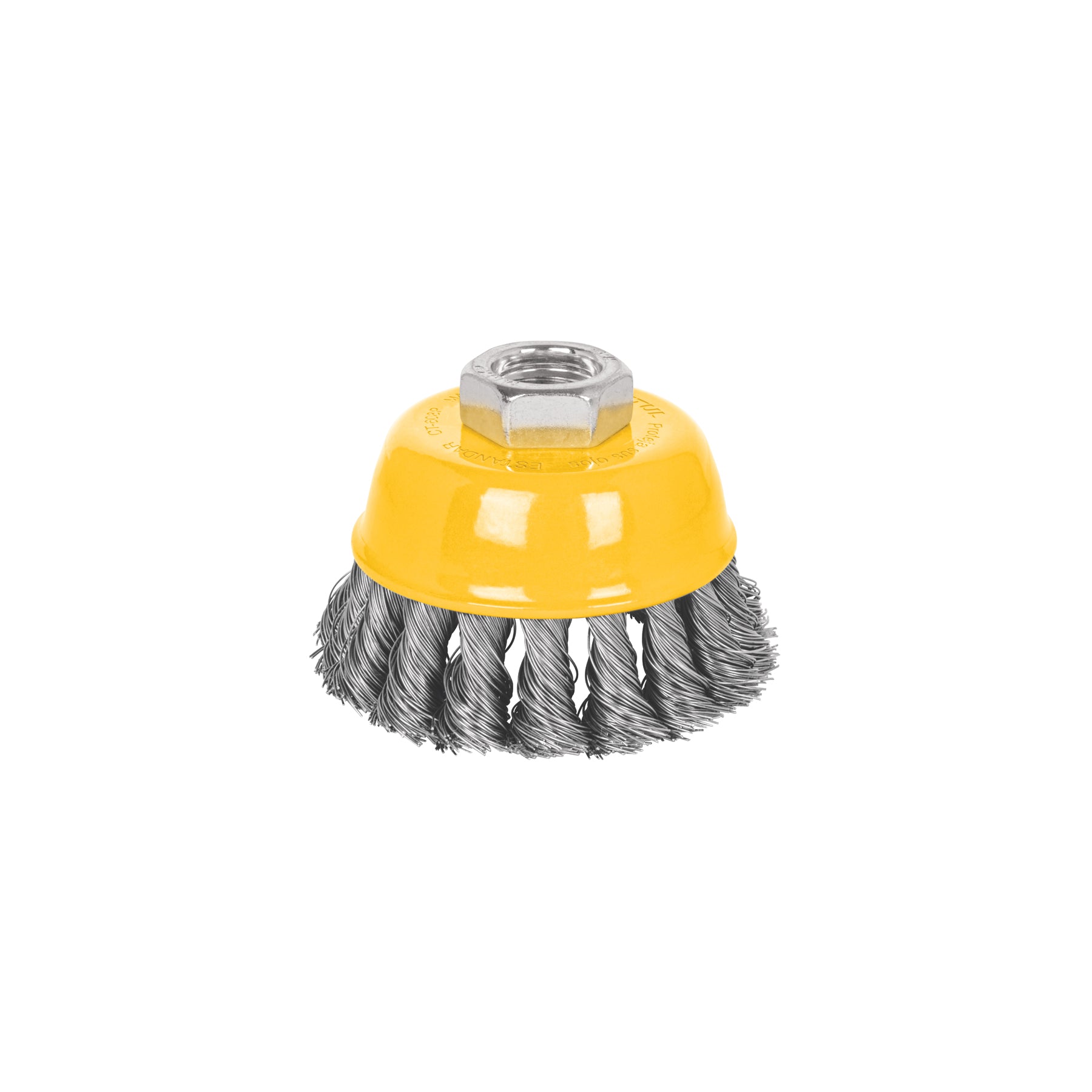 Carda copa 3" alambre trenzado fino, eje 5/8"-11, Pretul, CT-608P, 28266