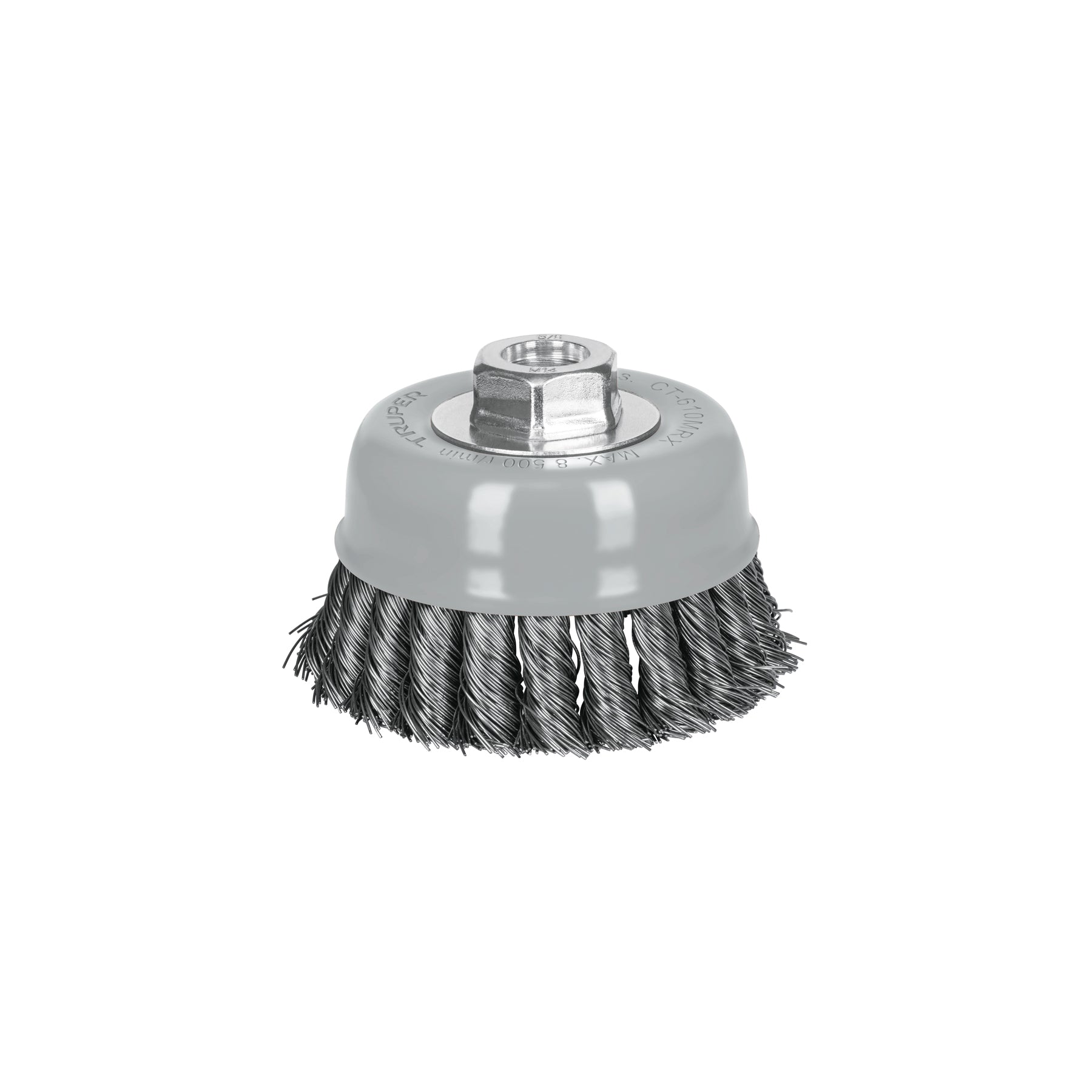Carda copa 4" alambre trenzado grueso, multi rosca, Truper