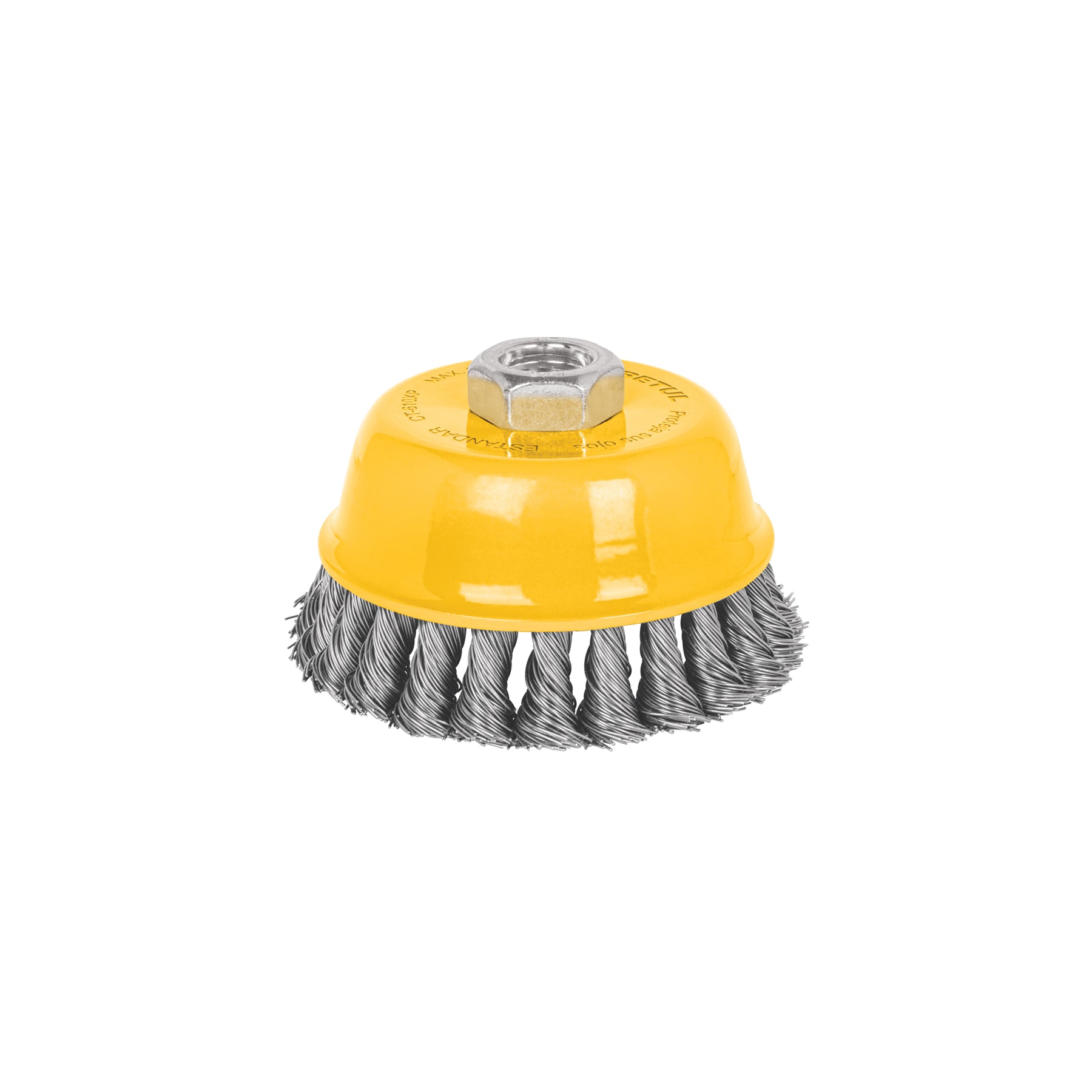 Carda copa 4" alambre trenzado grueso, eje 5/8"-11, Pretul, CT-610XP, 28259
