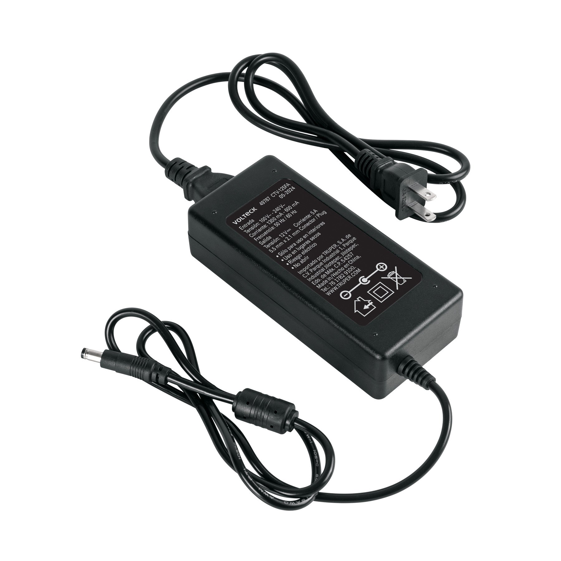 Fuente de Alimentación 12V 5A para CCTV, Volteck, CTV-125FA, 49787