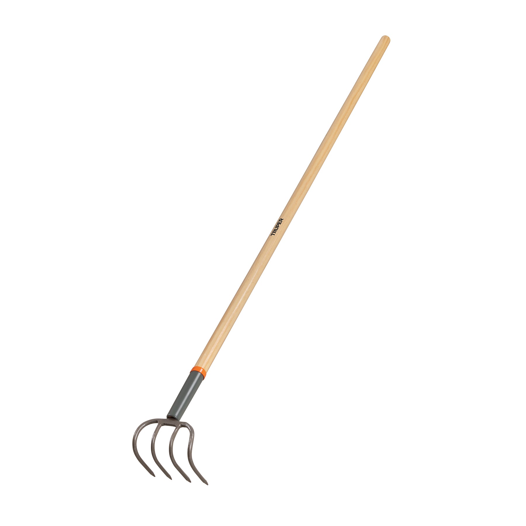 Cultivador forjado, 4 dientes, mango de madera 54", Truper