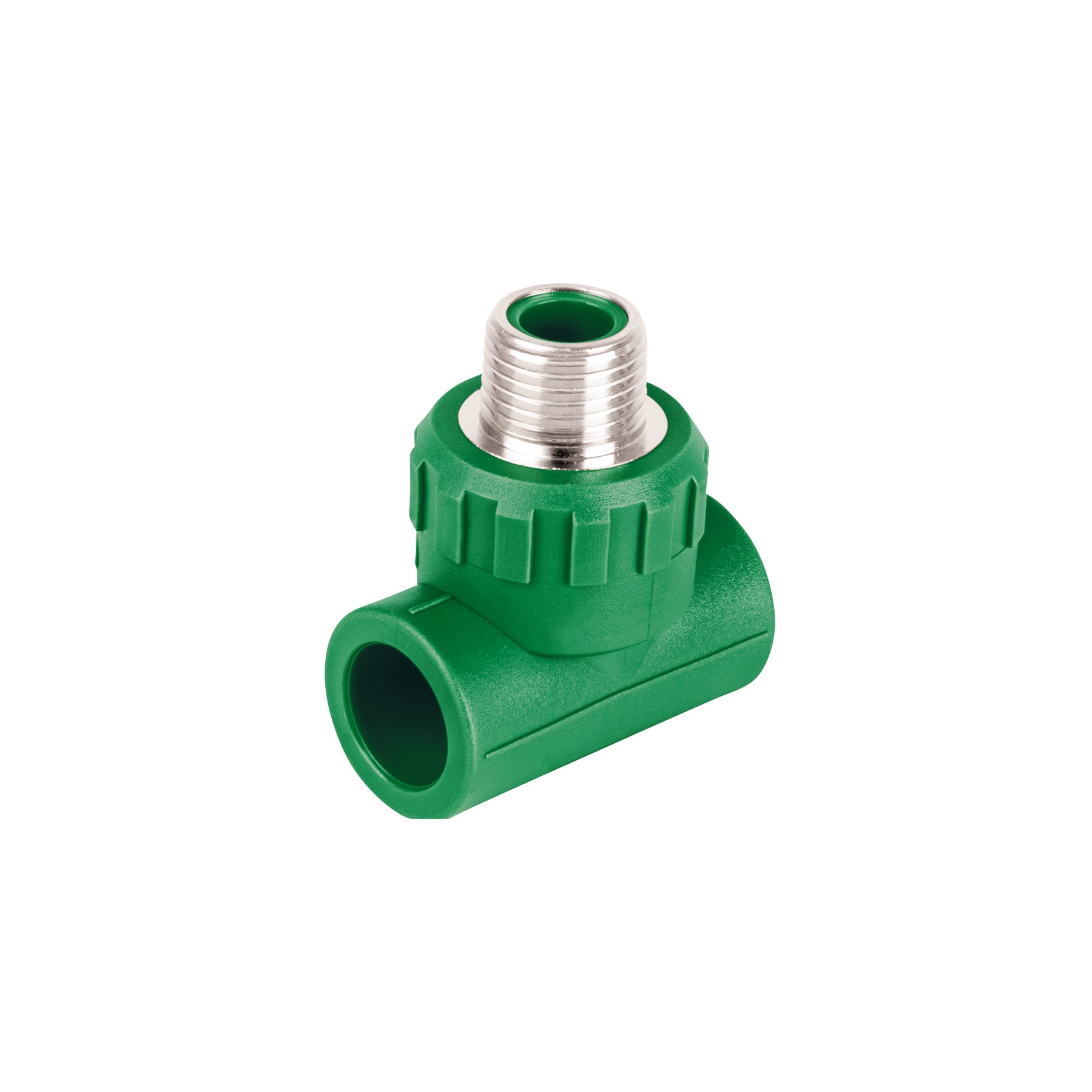 Tee macho de PPR 1/2" con inserto metálico, Foset, CV-711, 49838