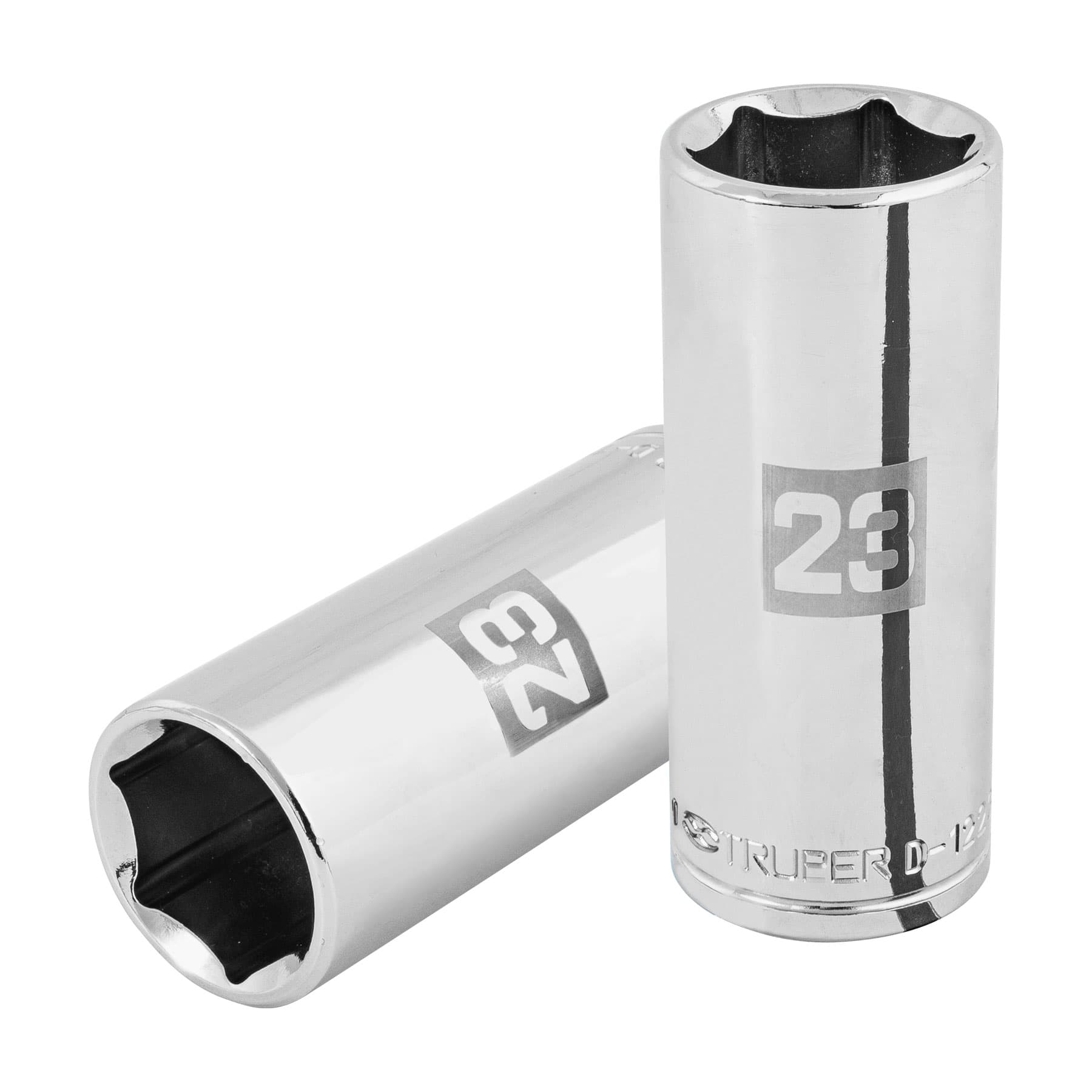 Dado largo de 23 mm, 6 puntas, cuadro 1/2", Truper