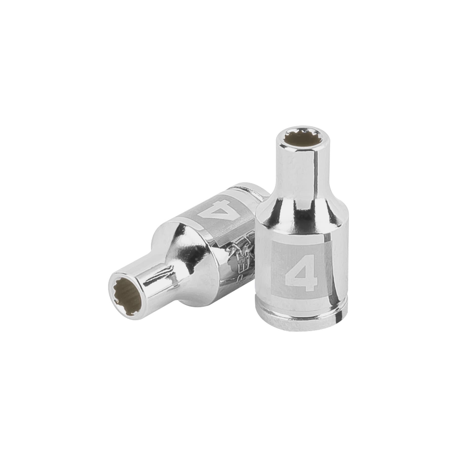 Dado de 4 mm, 12 puntas, cuadro 1/4", Truper