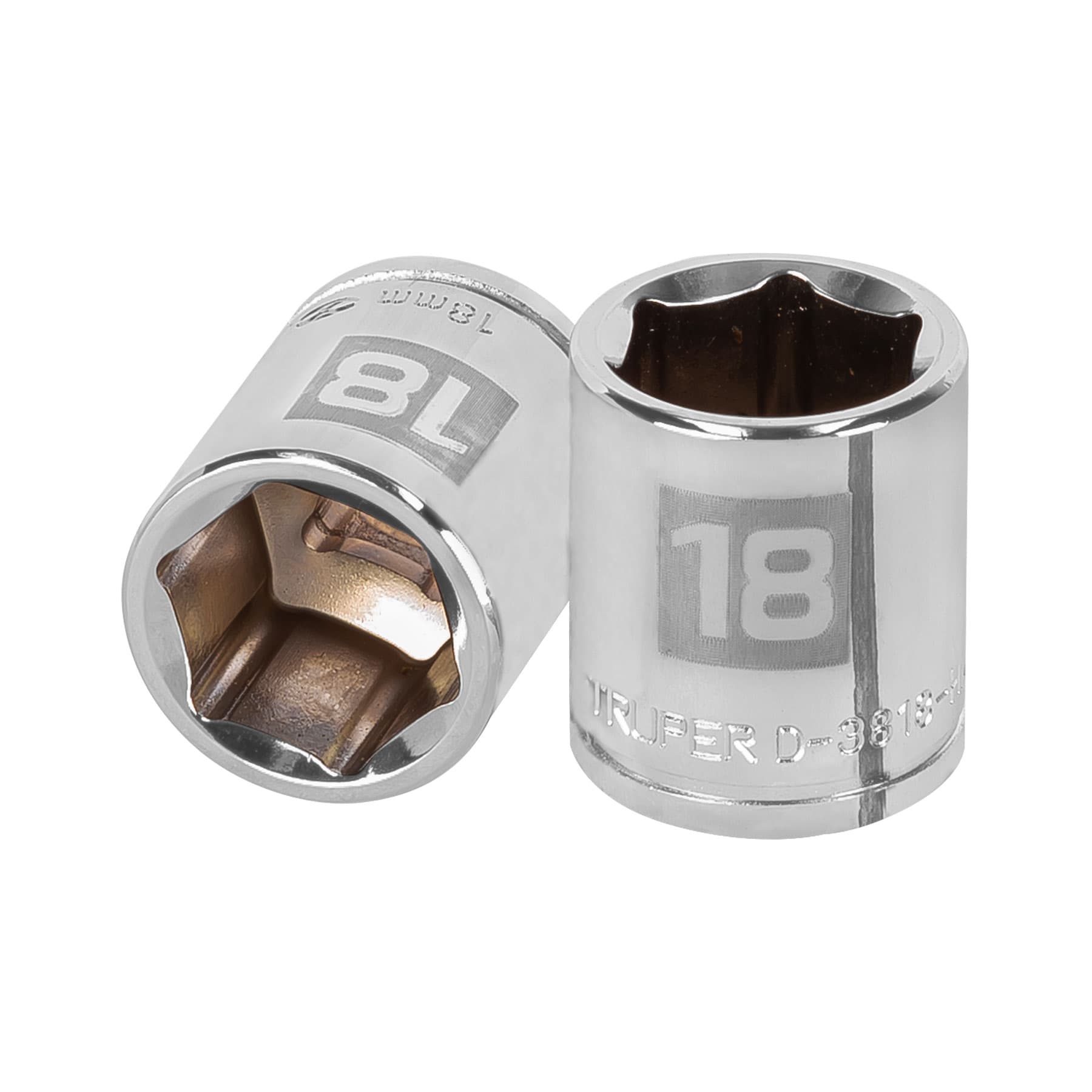 Dado de 18 mm, 6 puntas, cuadro 3/8", Truper
