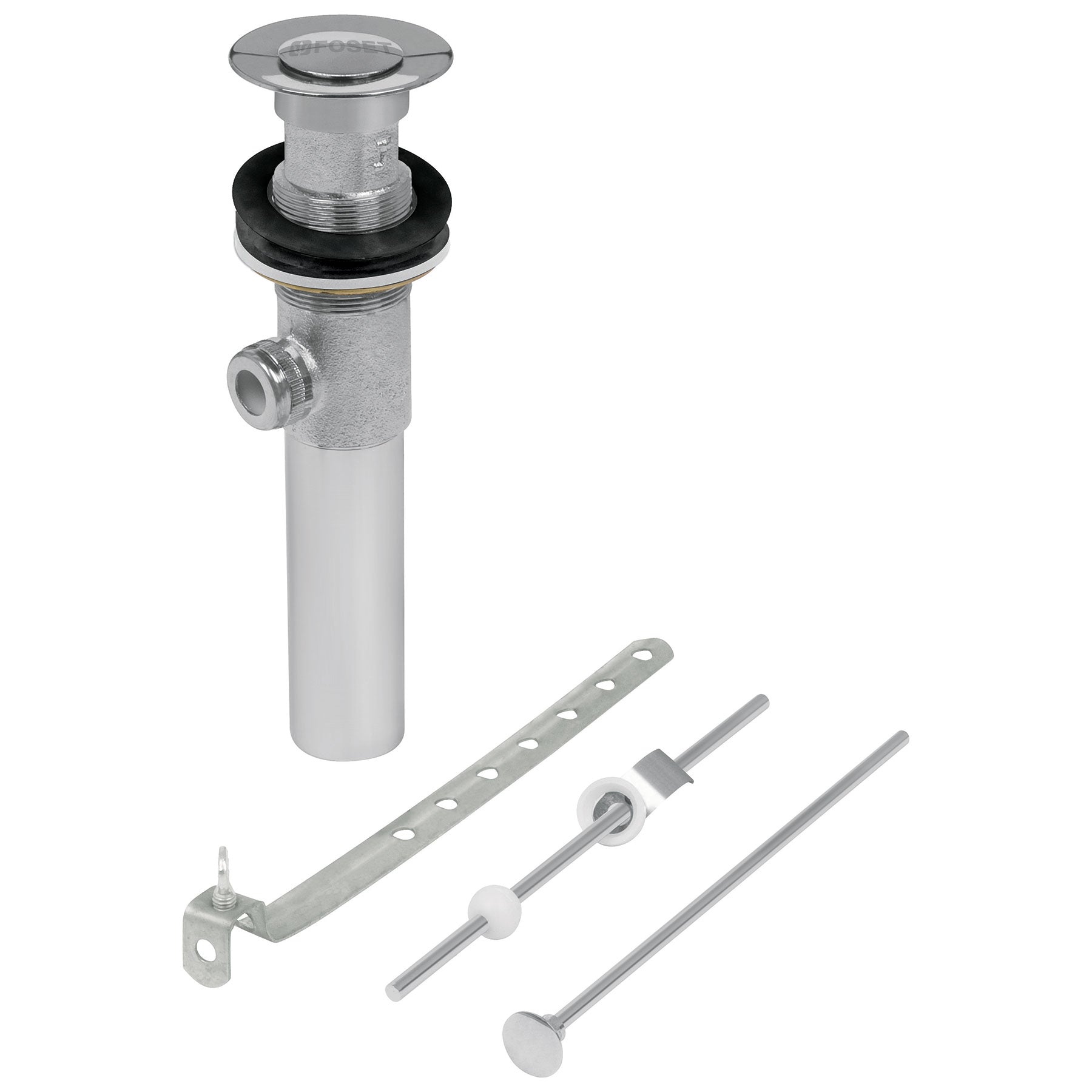 Contra para lavabo con rebosadero y sist automático, cromo, 1-1/4