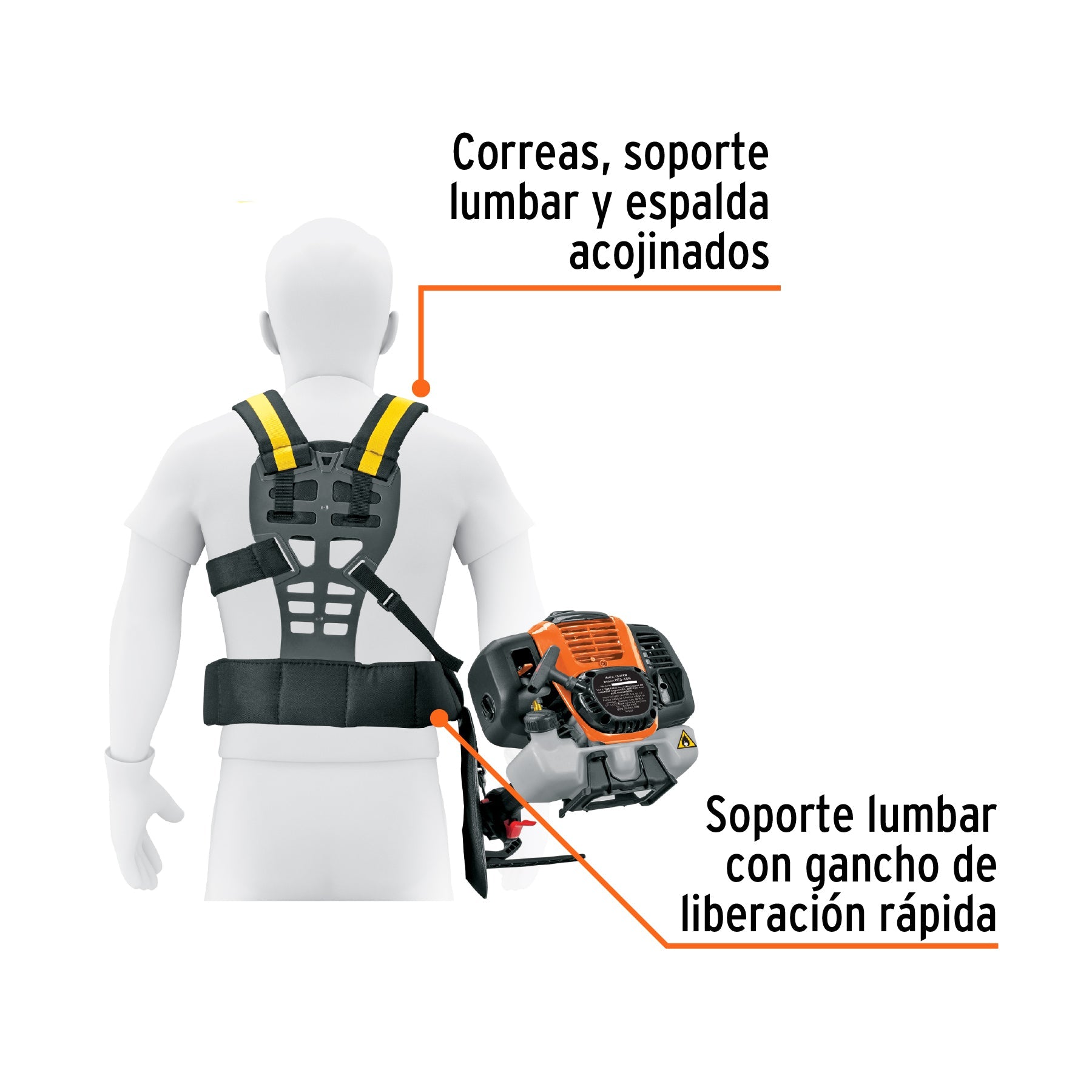 Desbrozadora multifuncional 4 en 1, a gasolina 45 cc, Truper
