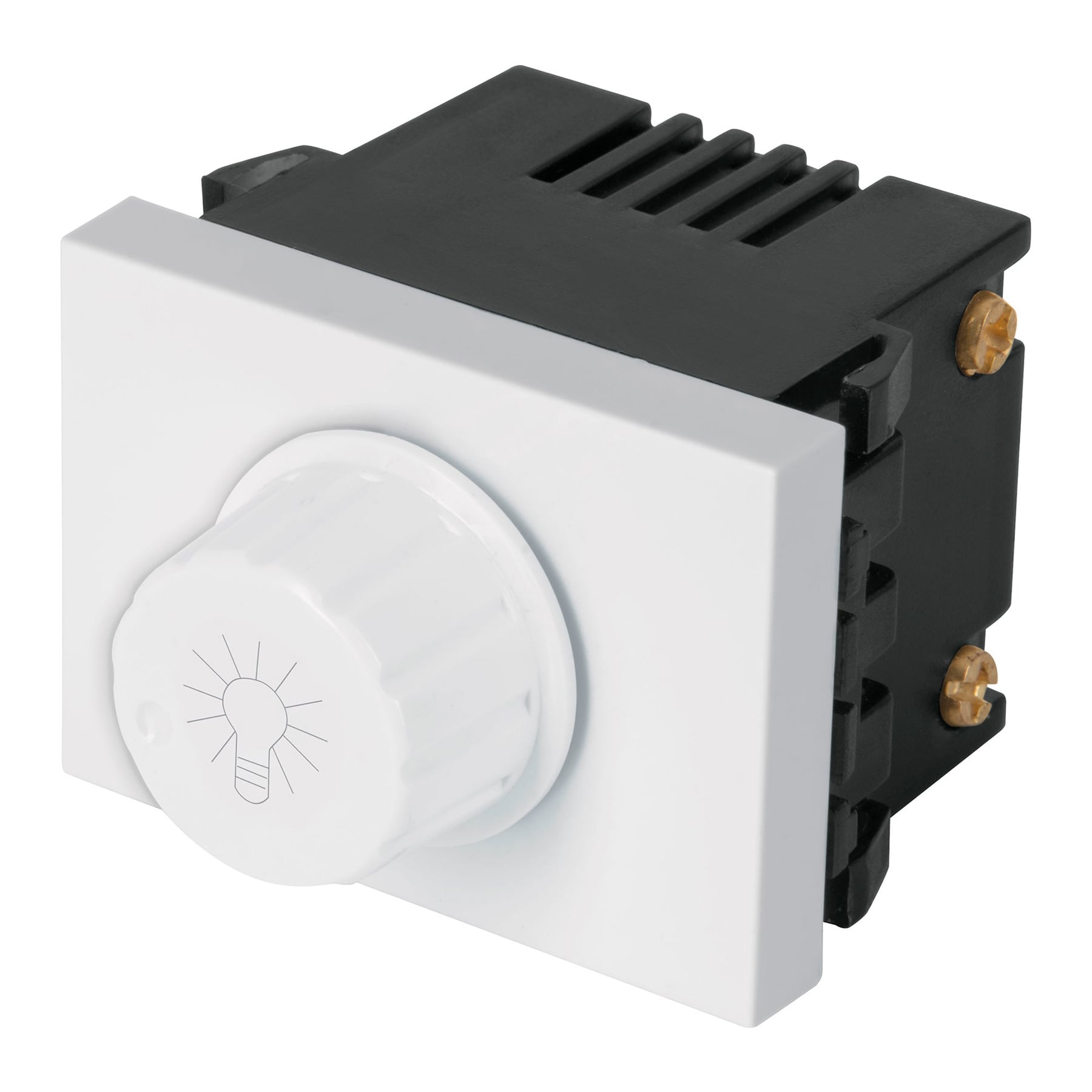 Dimmer giratorio, 1.5 módeloulos, línea Española, color blanco