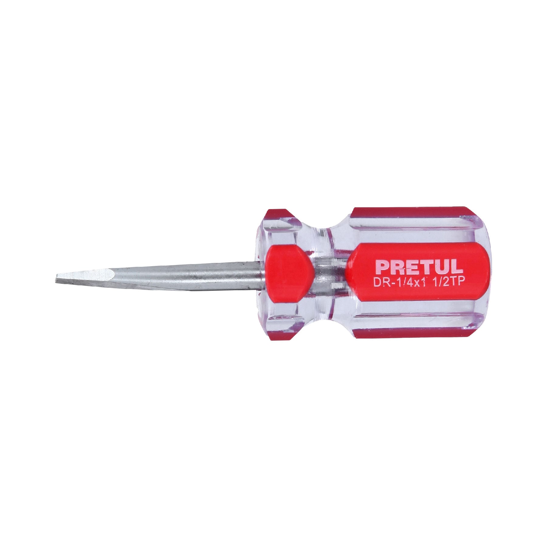 Desarmador plano 1/4 x 1-1/2" mango de PVC, Pretul, DR-1/4X1-1/2TP, 21461