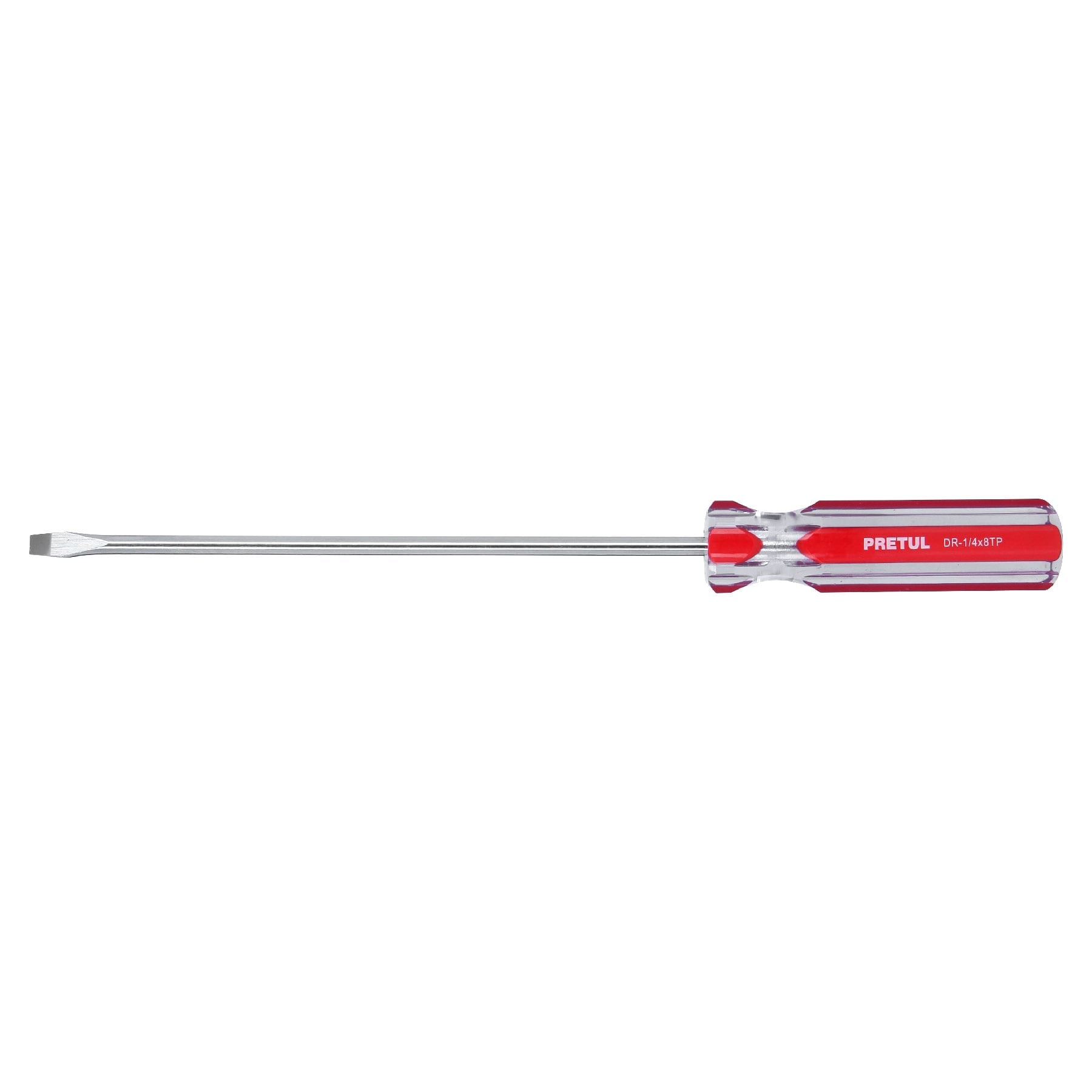 Desarmador plano 1/4 x 8" mango de PVC, Pretul