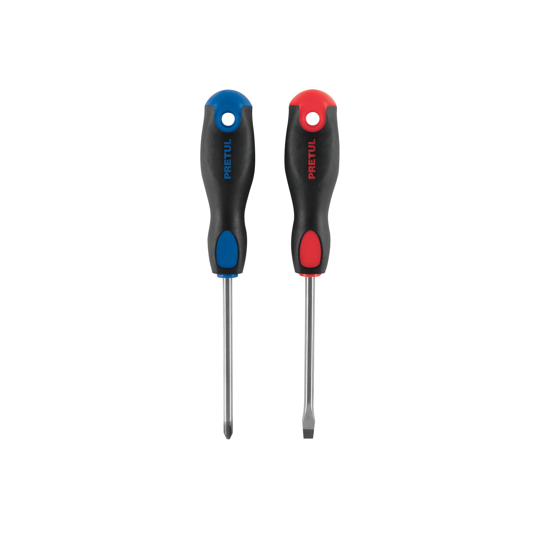 Dúo de desarmadores 1/4" x 4" mango Comfort Grip, Pretul, DUO-1/4X4BP, 20215