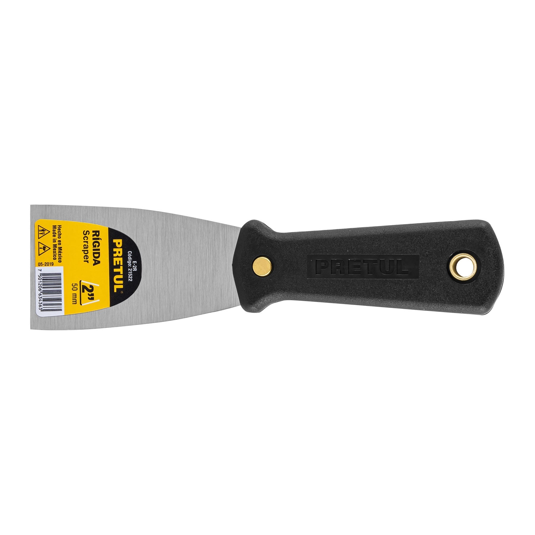 Espátula rígida 2" con mango de plástico, Pretul
