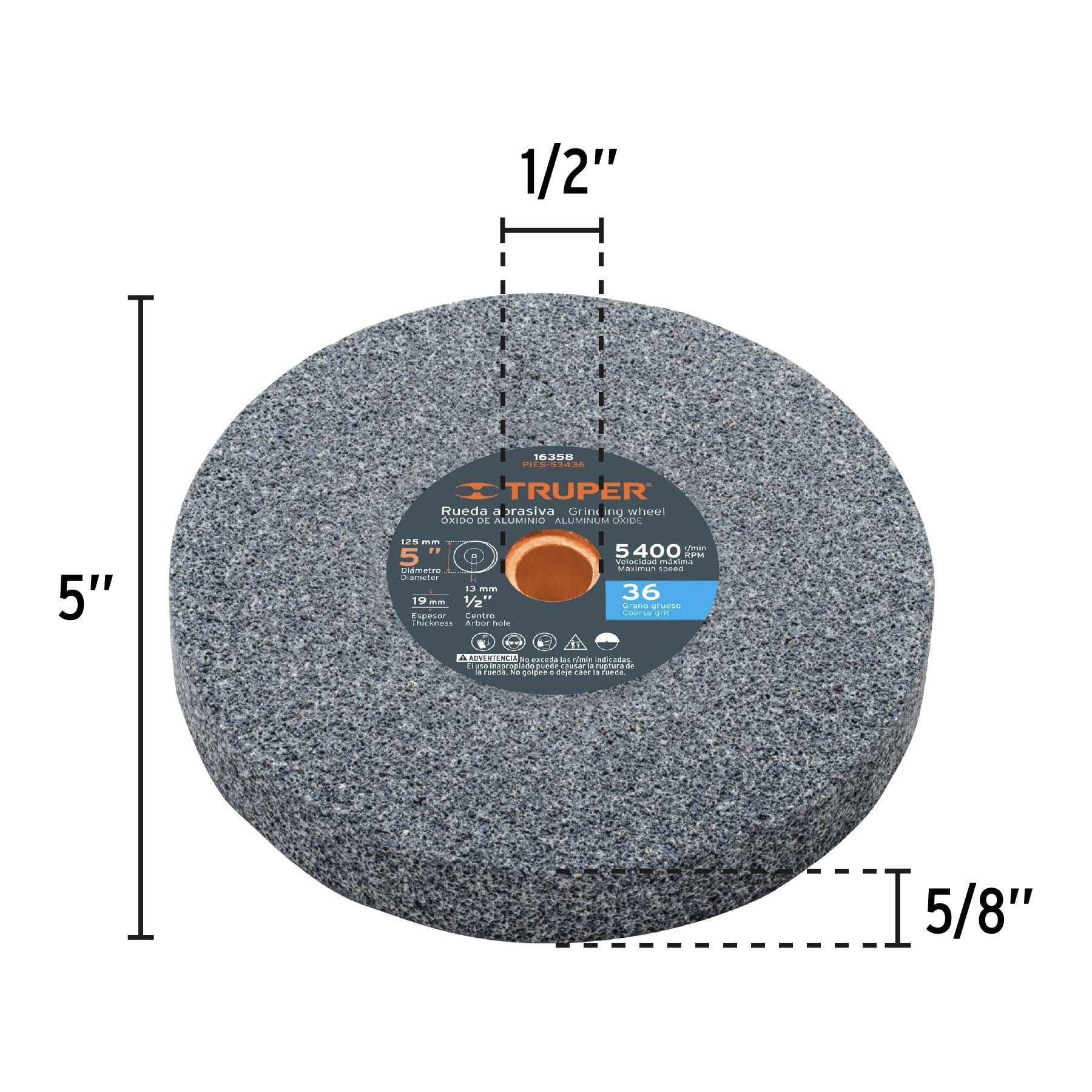 Esmeril de banco de 5" de 1/6 HP (120 W), Pretul, EBA-5P, 29994