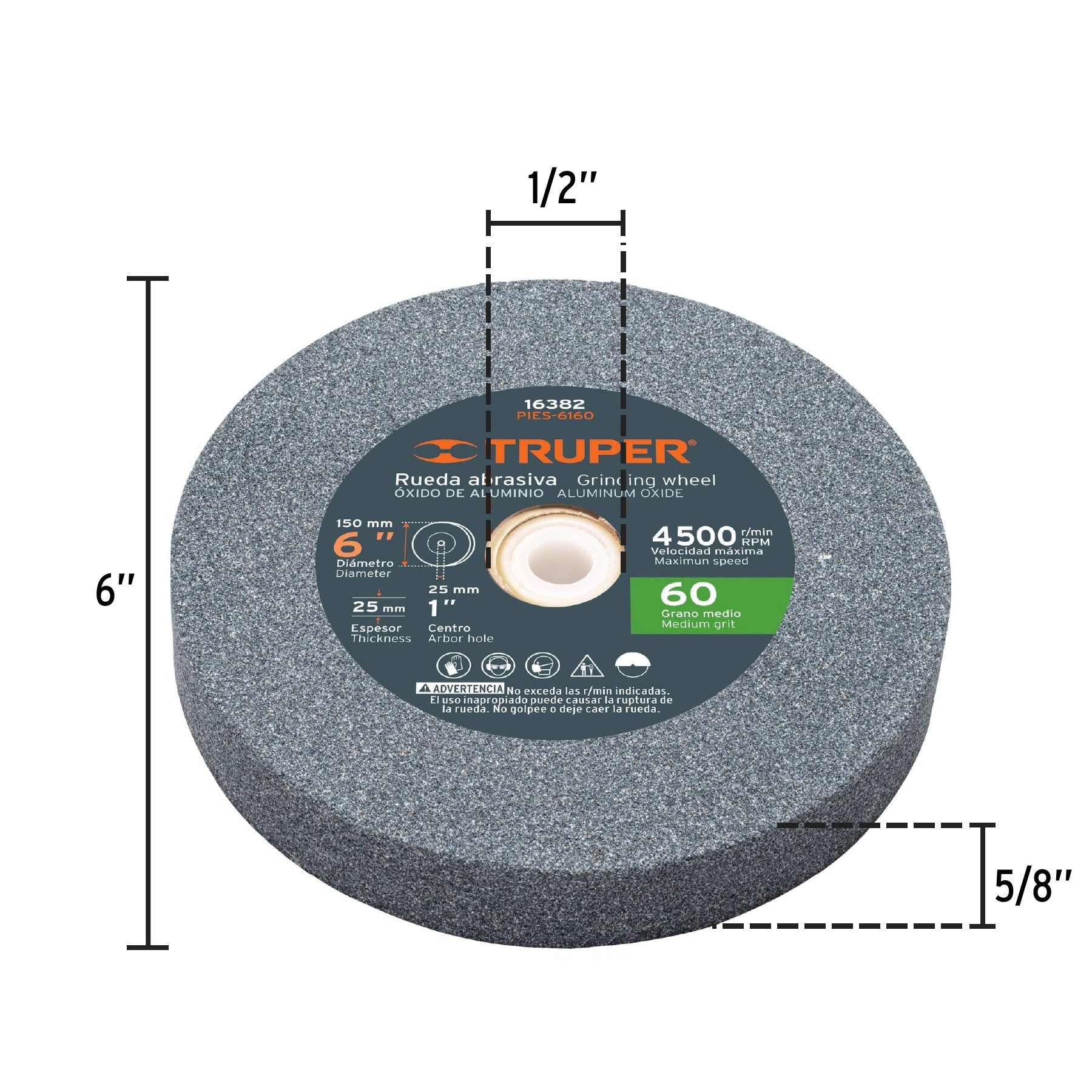 Esmeril de banco de 6" de 1/4 HP (185 W), Pretul