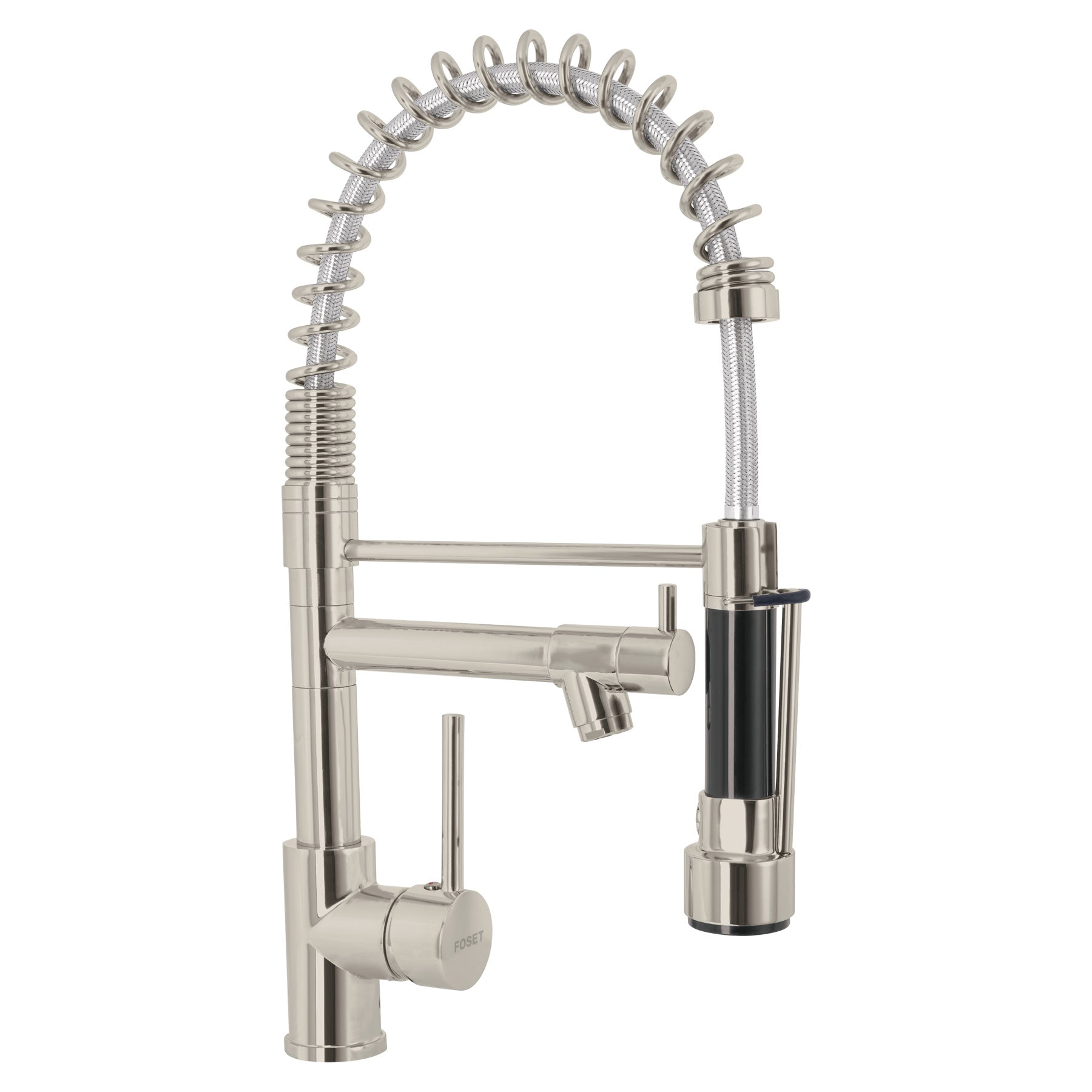 Monomando con doble salida para fregadero, Satín, ELEMENT, Foset, ELF-84N, 49107