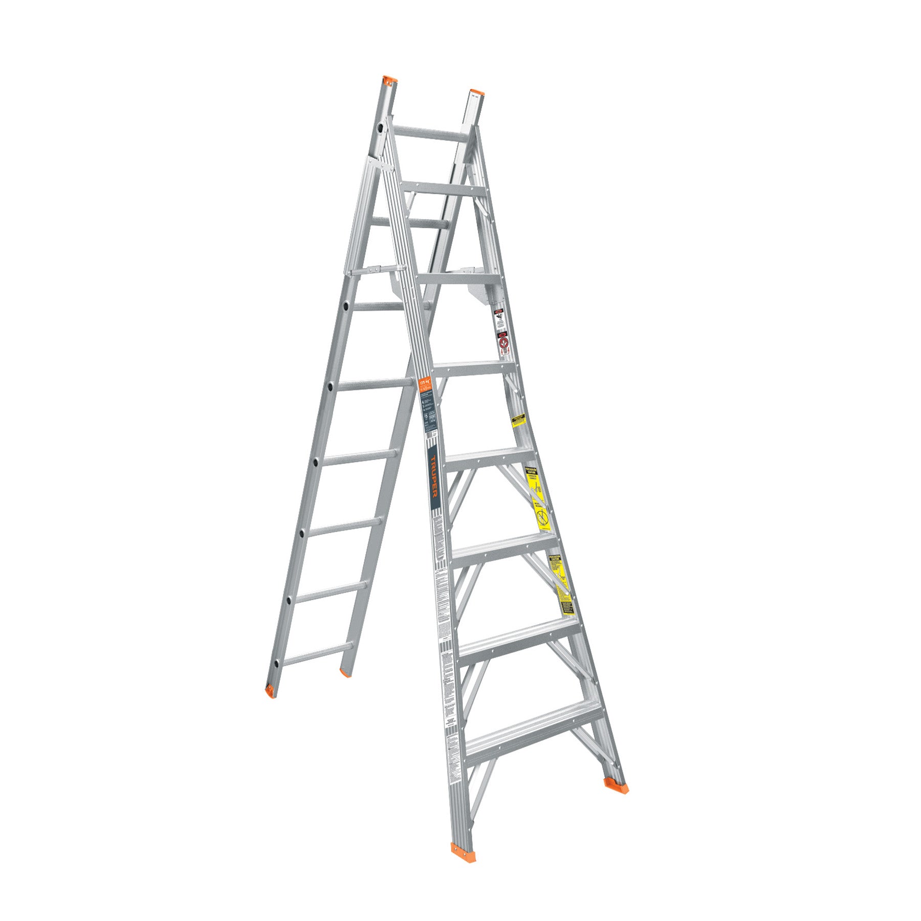 Escalera convertible, tipo ll, 15 escalones, Truper