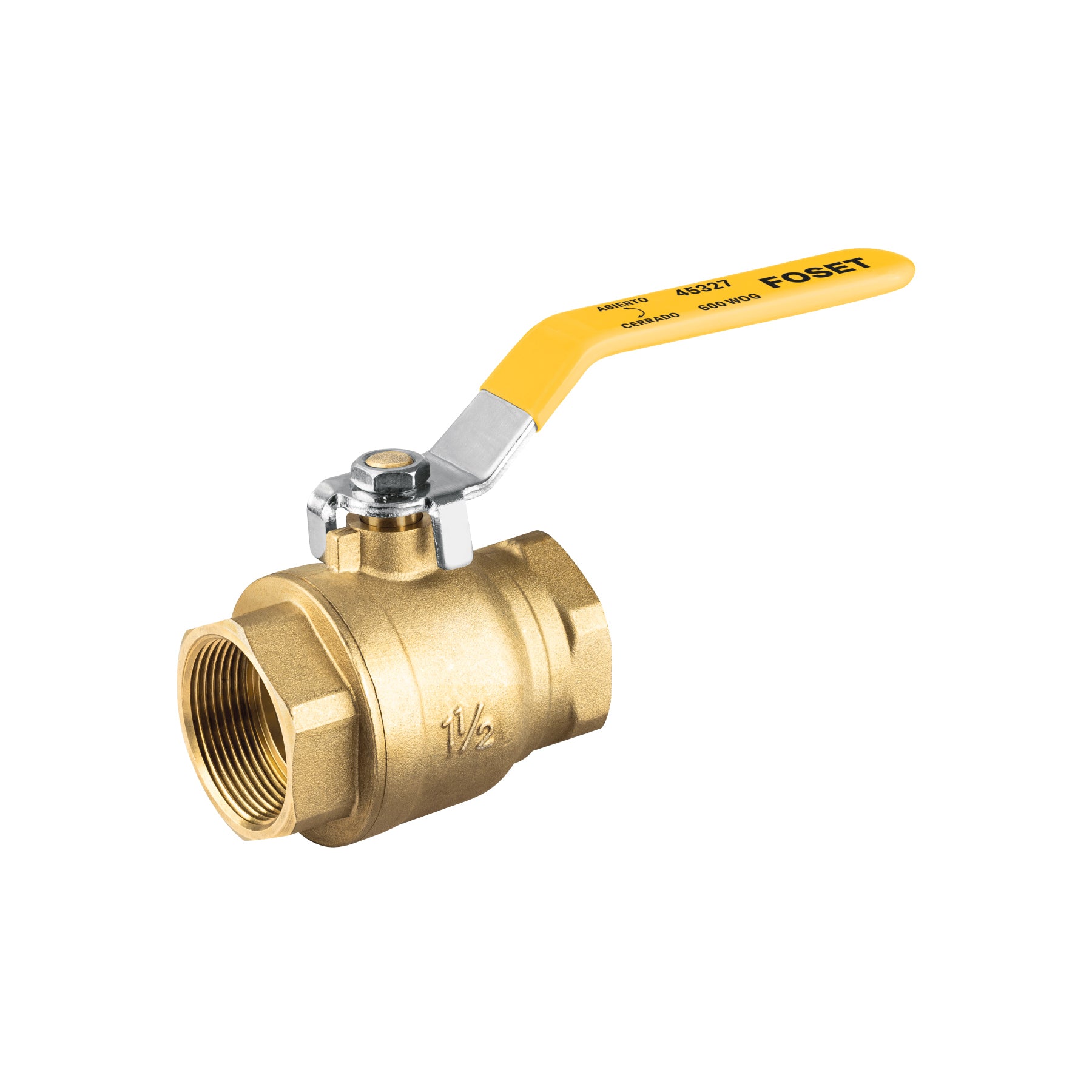 Válvula de esfera para gas, roscable, 1-1/2", alta presión