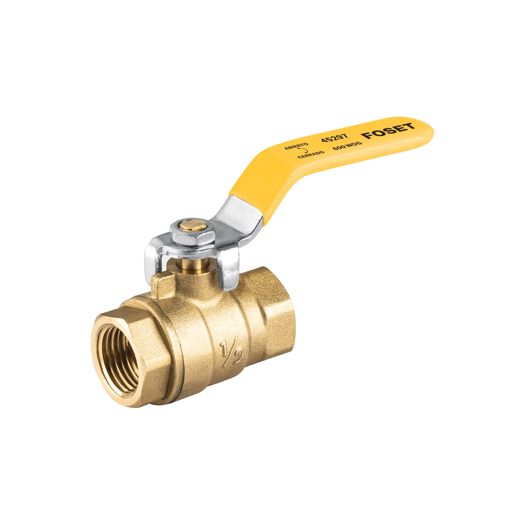 Válvula de esfera para gas, roscable, 1/2", alta presión