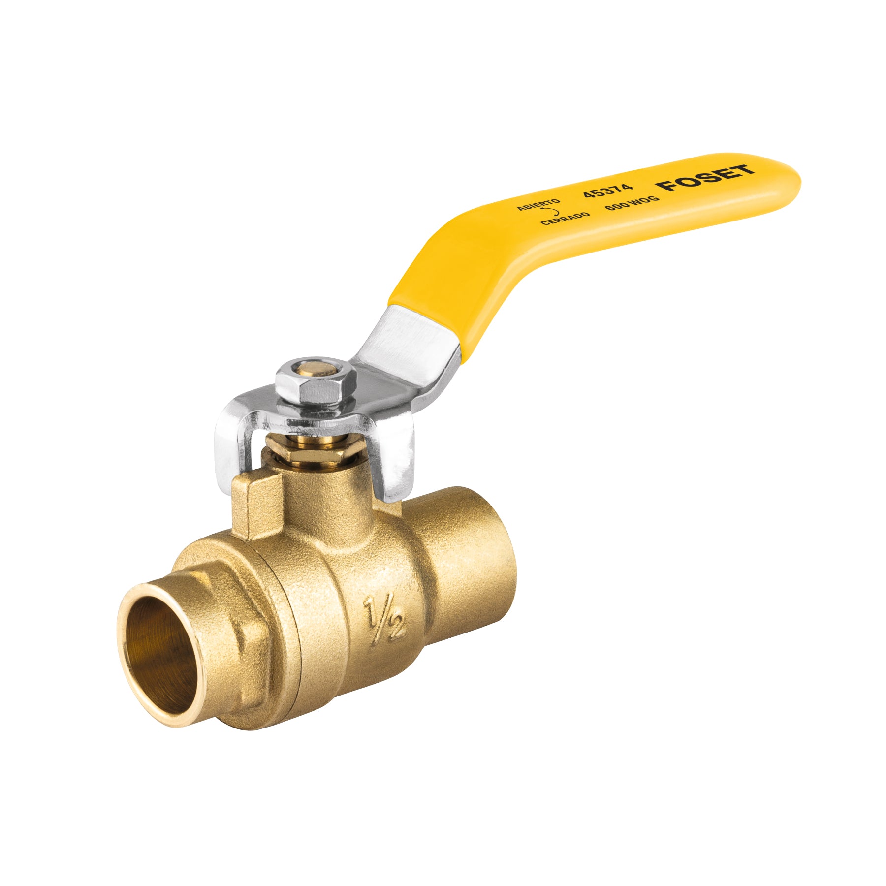 Válvula de esfera para gas, soldable, 1/2", alta presión