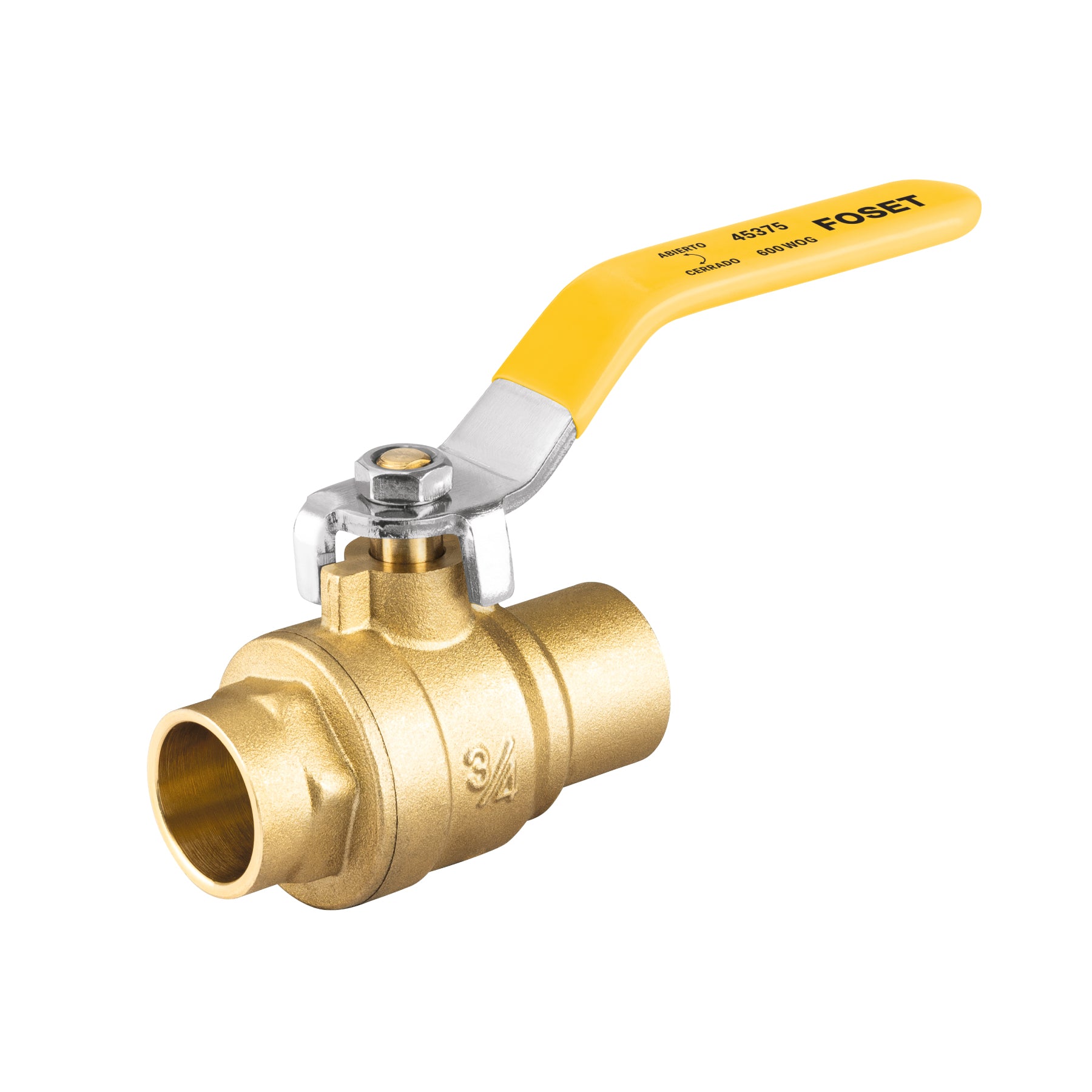 Válvula de esfera para gas, soldable, 3/4", alta presión