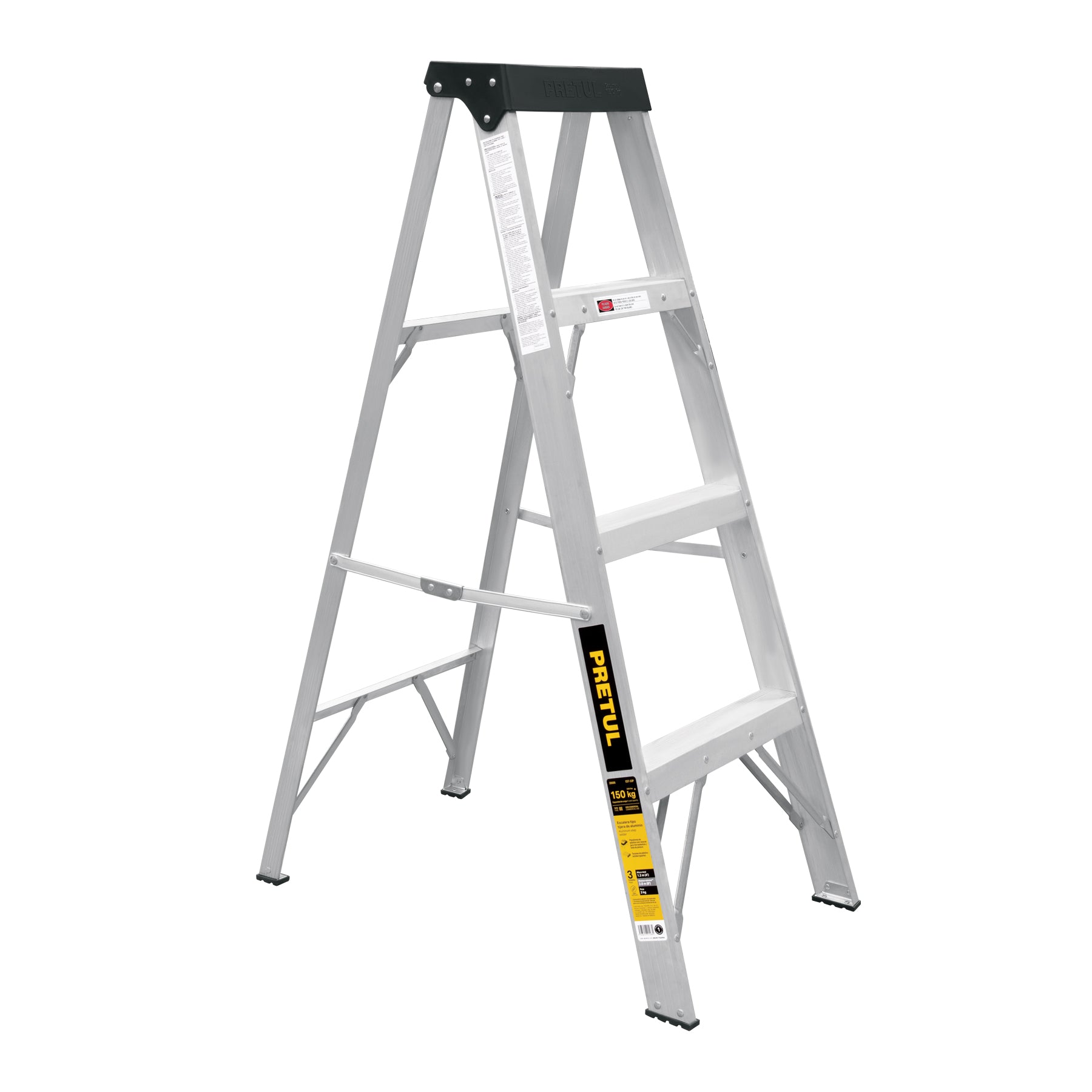 Escalera de tijera tipo III 3 escalones, Pretul, EST-33P, 20686