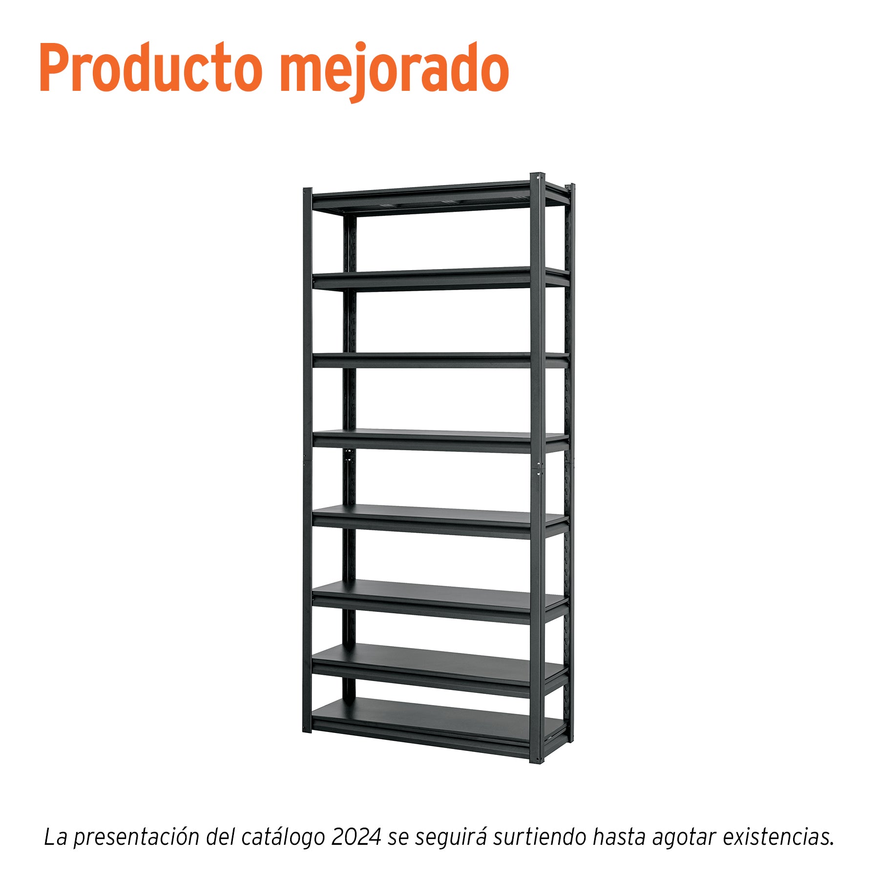 Estante metálico 8 repisas capacidad 80 Kg,180x30x85, Truper