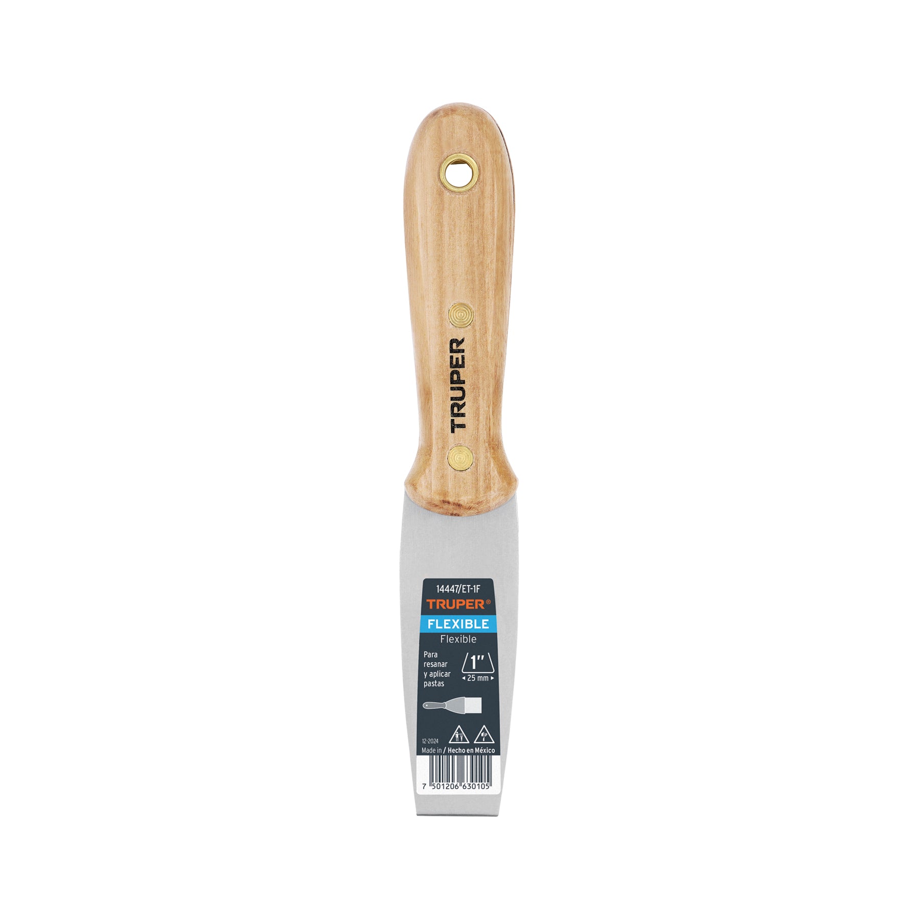 Espátula flexible 1" con mango de madera, Truper