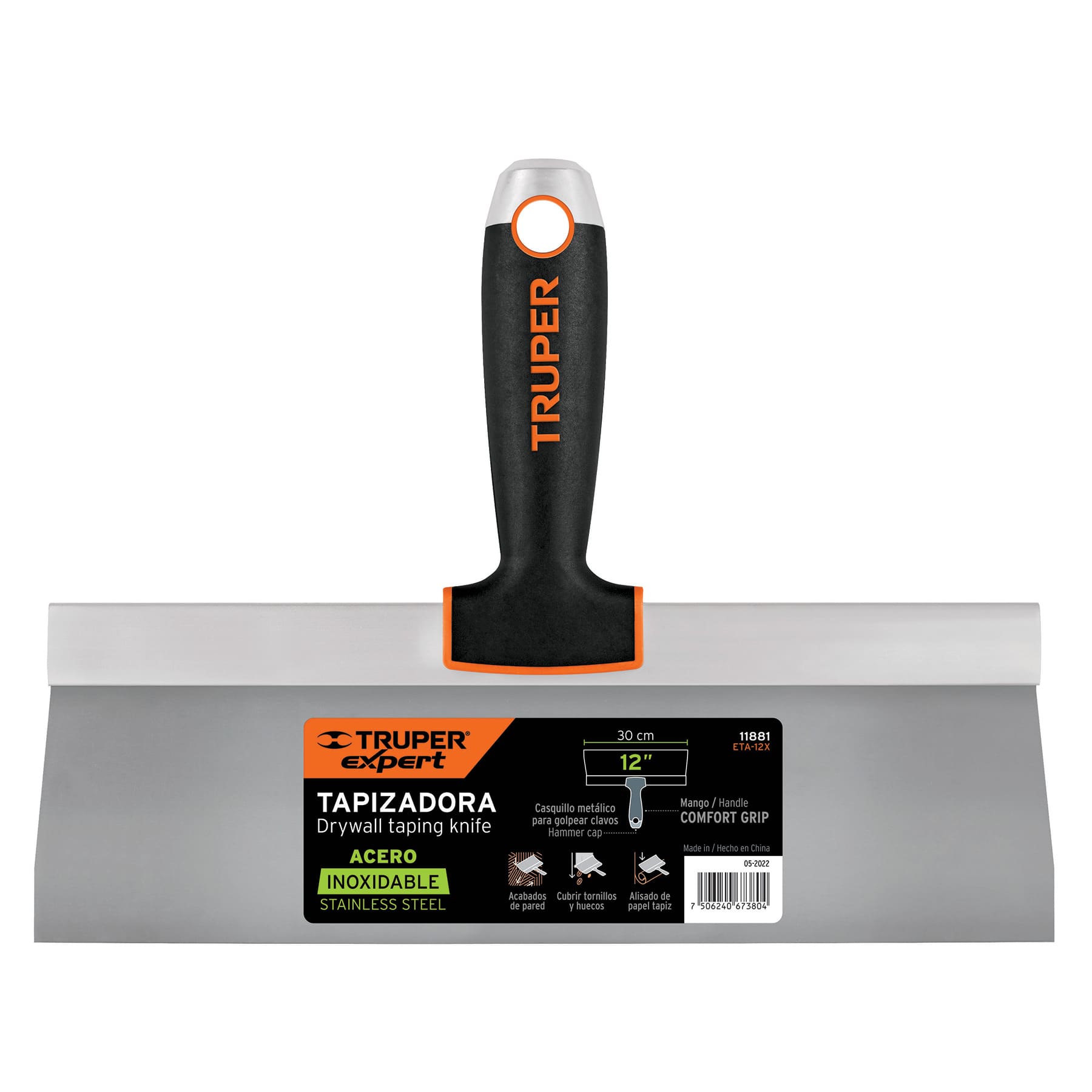Espátula tapizadora de 12" acero inoxidable, Truper Expert