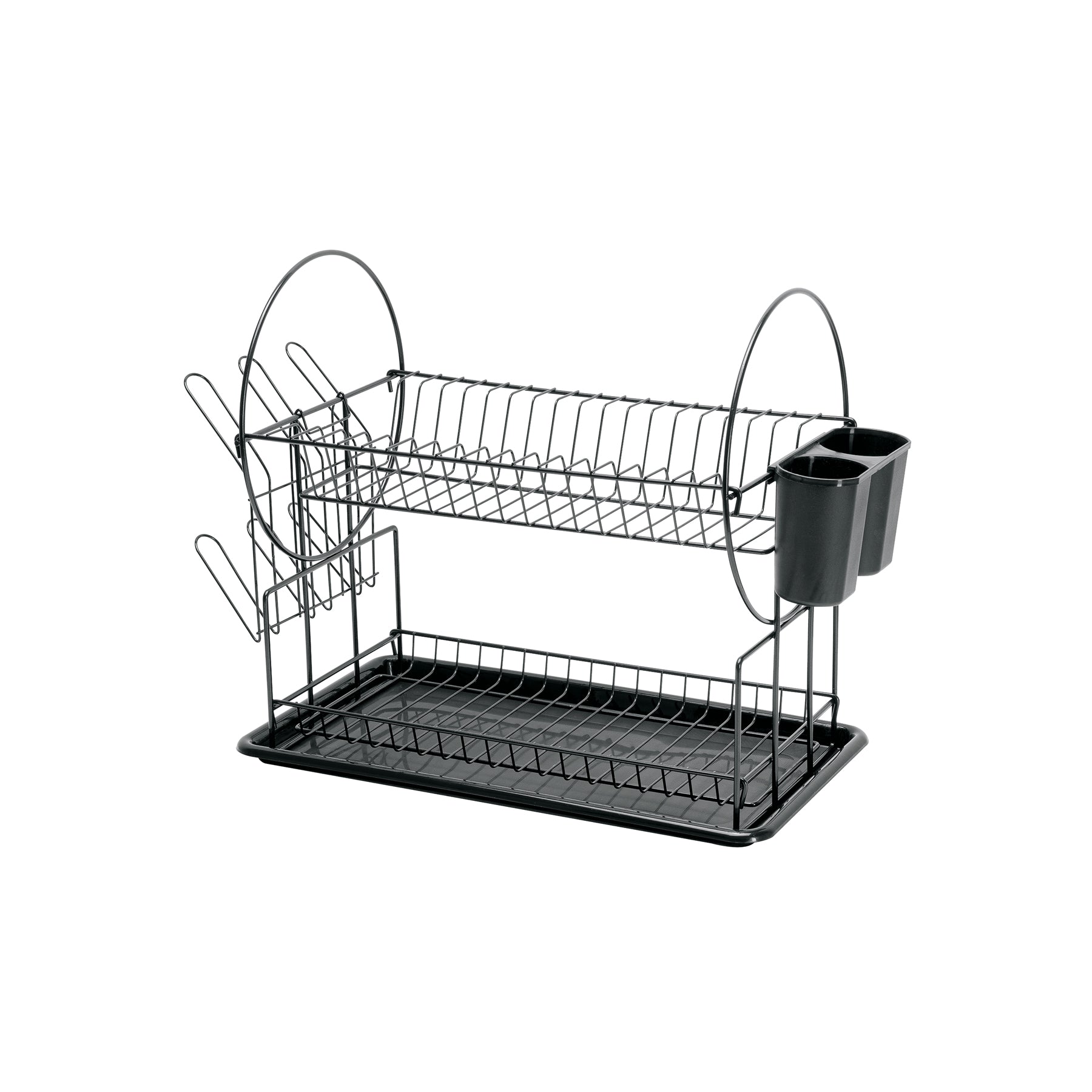 Escurridor negro de acero con 2 niveles para trastes, Foset, ETR-3, 47501