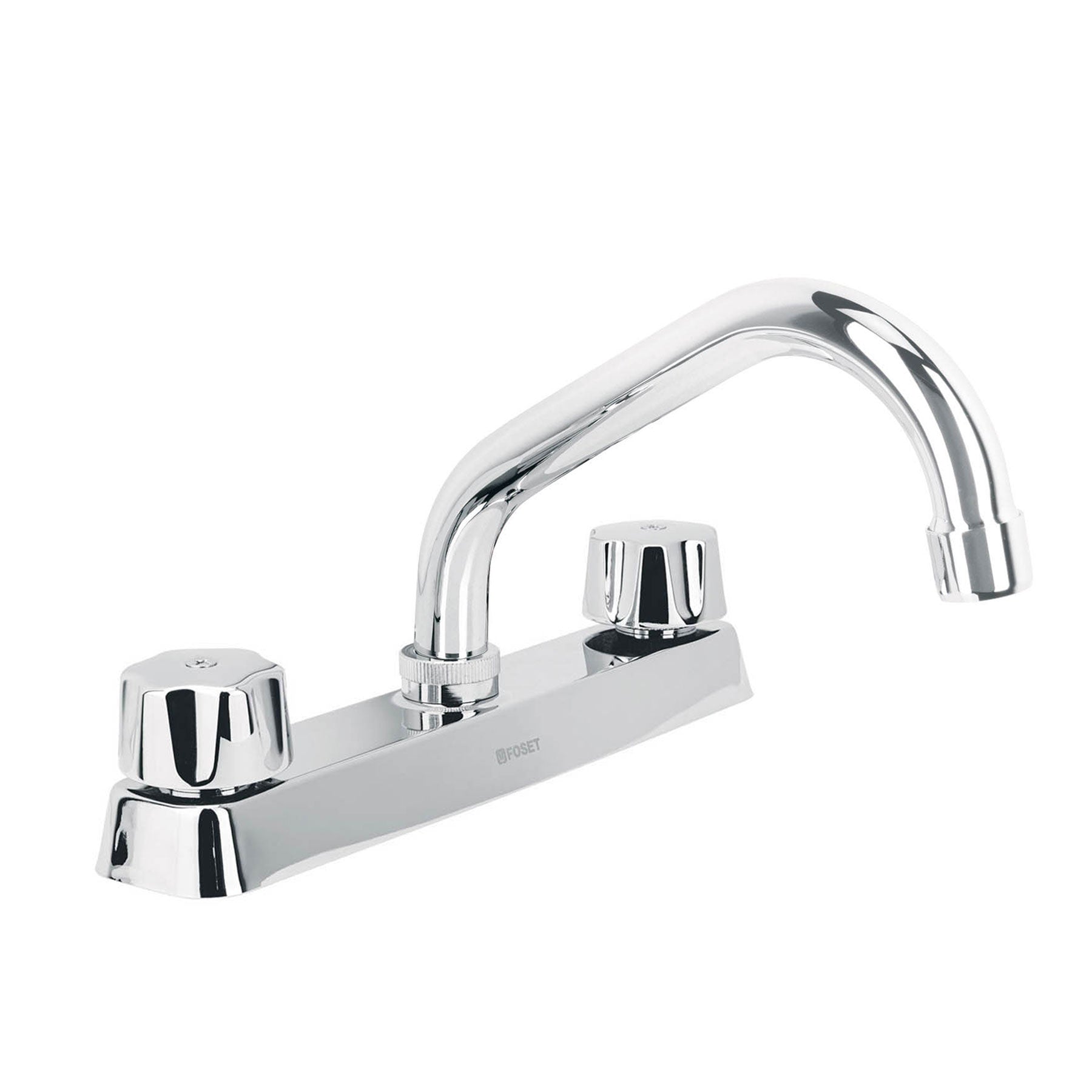 Mezcladora 8" fregadero cromo, cuello corto,compresión,BASIC
