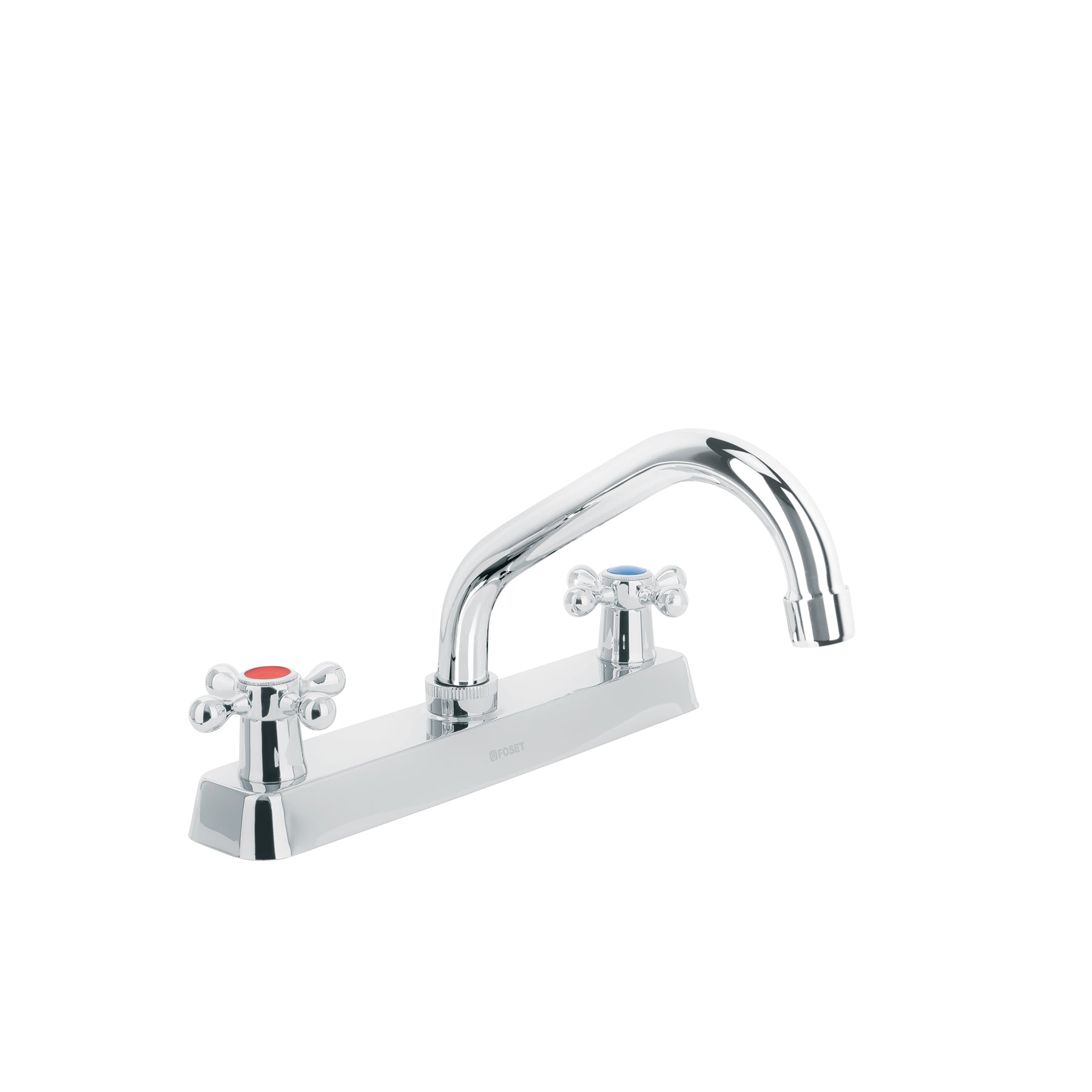 Mezcladora 8" fregadero cromo, cuello corto, cruceta, BASIC, Foset, F-317E, 45611