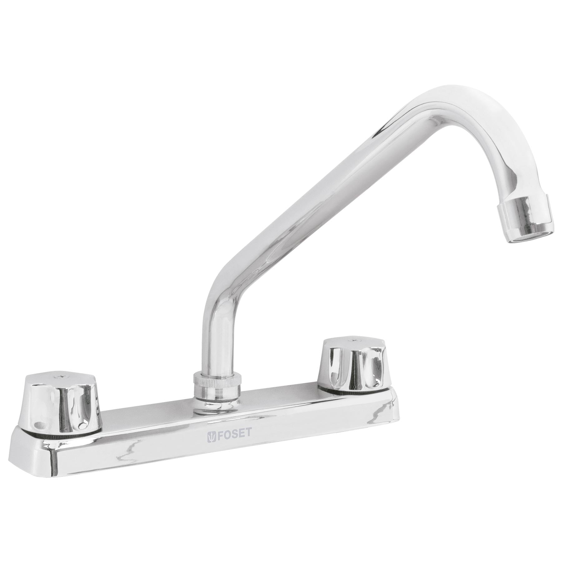 Mezcladora 8" fregadero cromo, cuello largo, compresión, BASIC, Foset, F-318-C, 49858