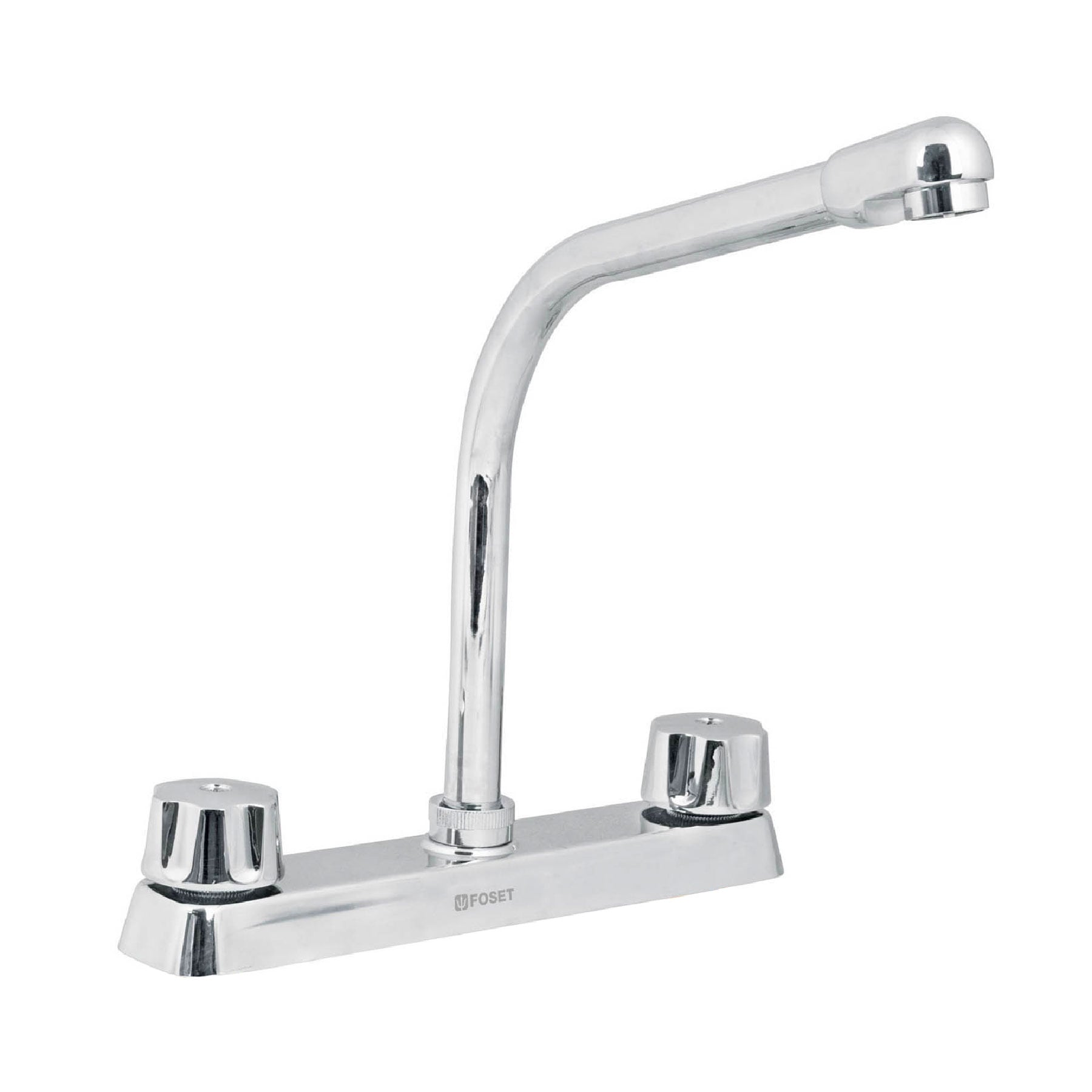 Mezcladora 8" fregadero cromo, cuello cobra,compresión,BASIC
