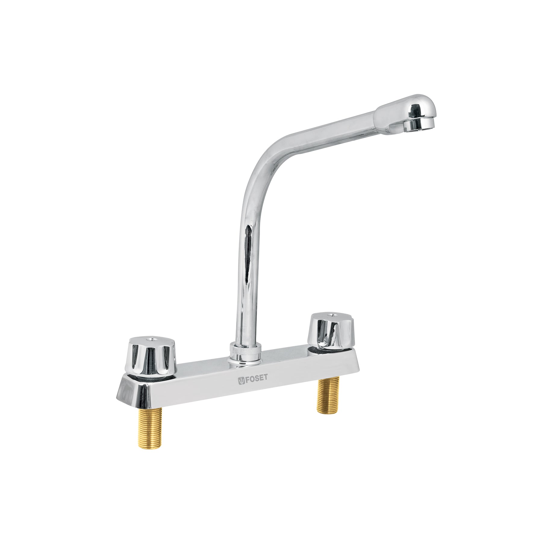 Mezcladora 8" fregadero cromo, cuello cobra,hexagonal, BASIC