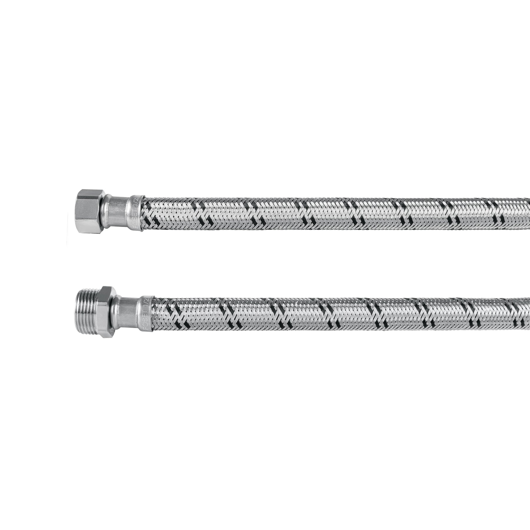 Manguera para boiler, acero inoxidable 1/2"H x 3/4"M, 60 cm, Foset, FBO-1260XM, 43732