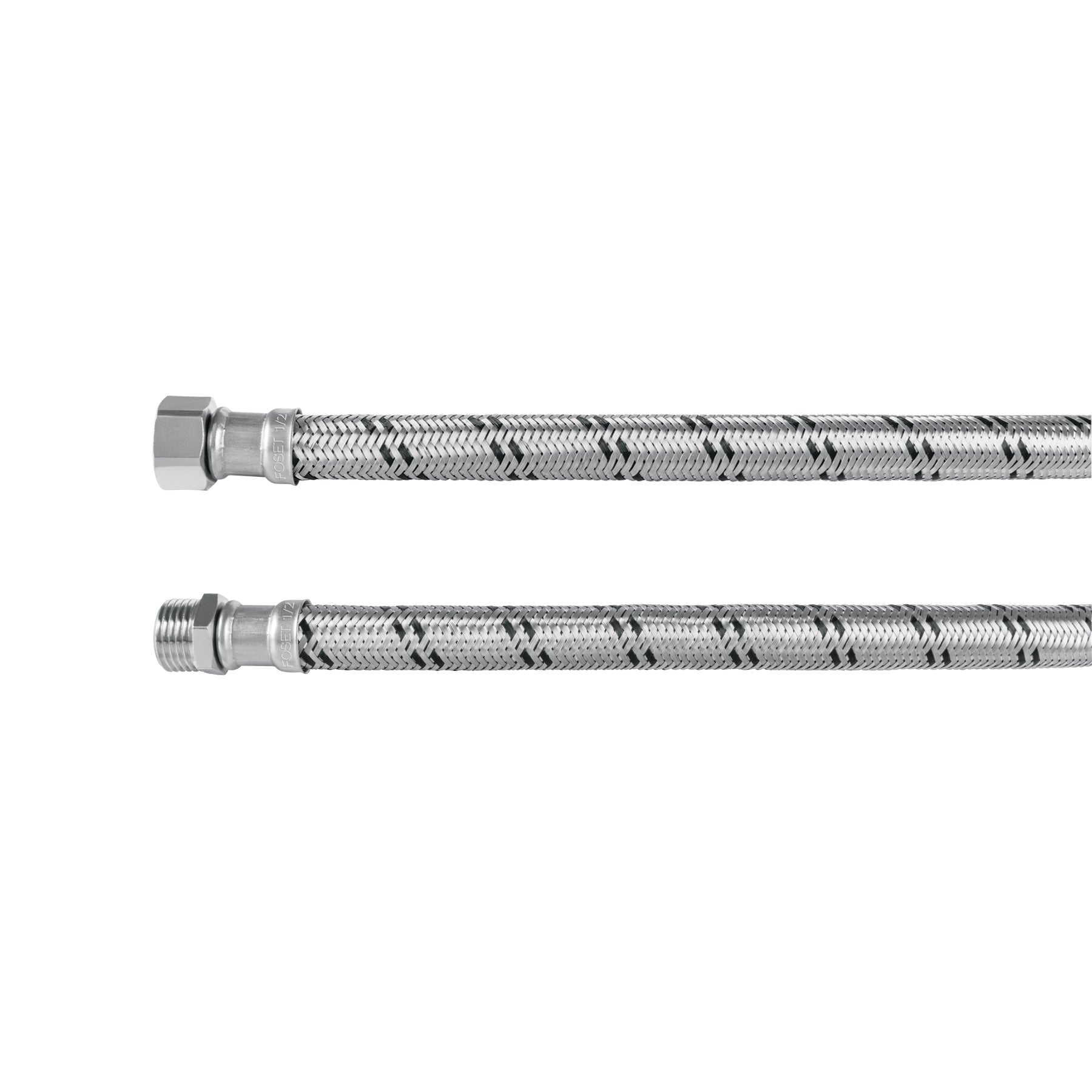 Manguera para boiler, acero inoxidable 1/2"H x 1/2"M, 60 cm, Foset, FBO-2260XM, 43728