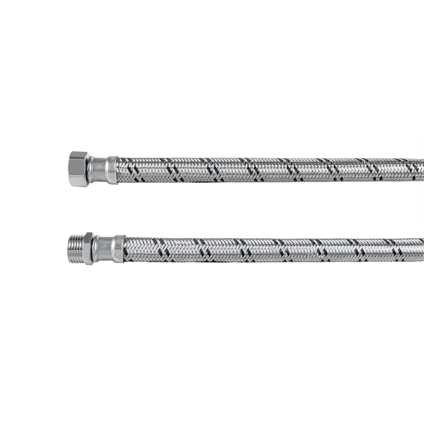 Manguera para boiler, acero inoxidable 1/2"H x 1/2"M, 80 cm, Foset, FBO-2280XM, 43729