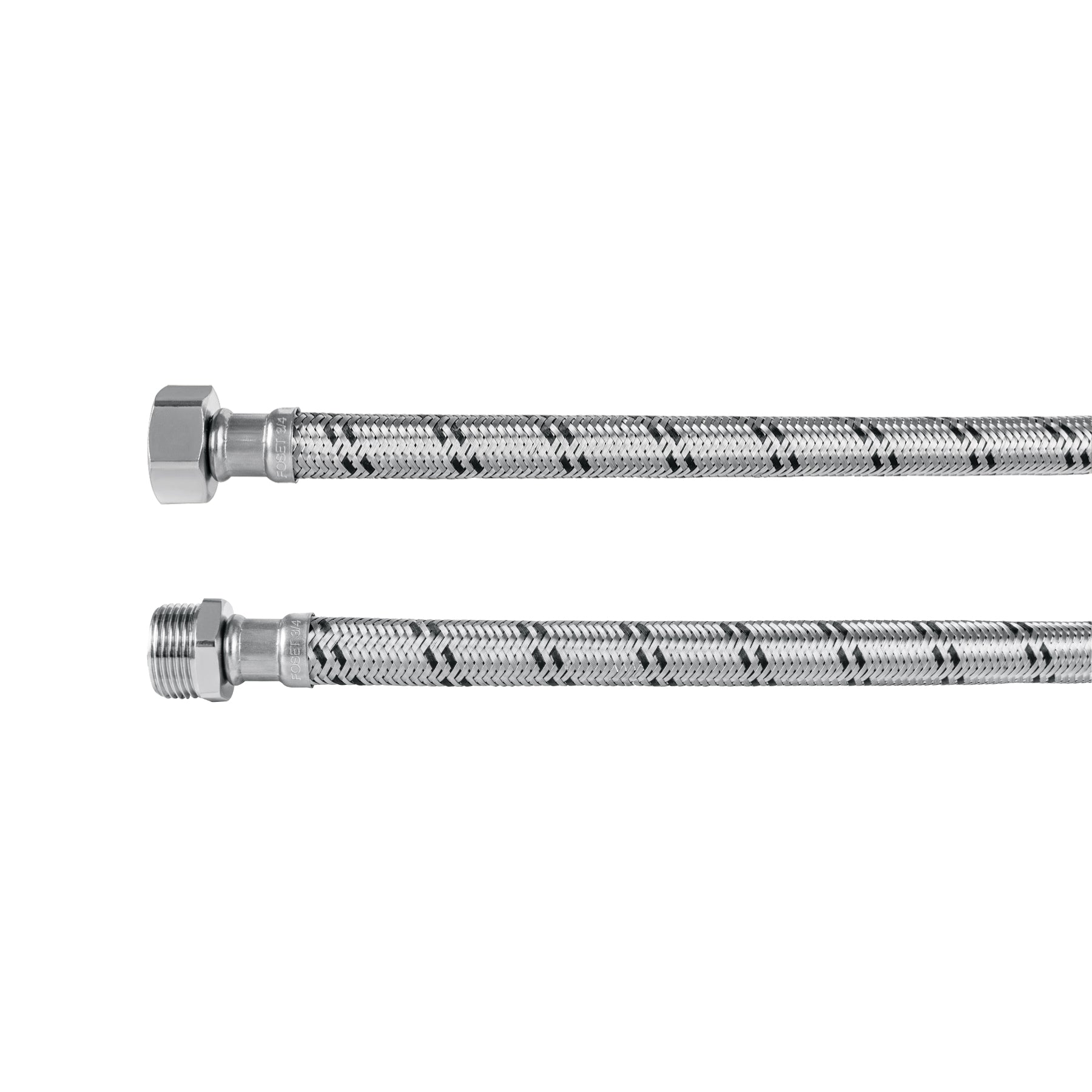 Manguera para boiler, acero inoxidable 3/4"H x 3/4"M, 60 cm, Foset, FBO-3460XM, 43734