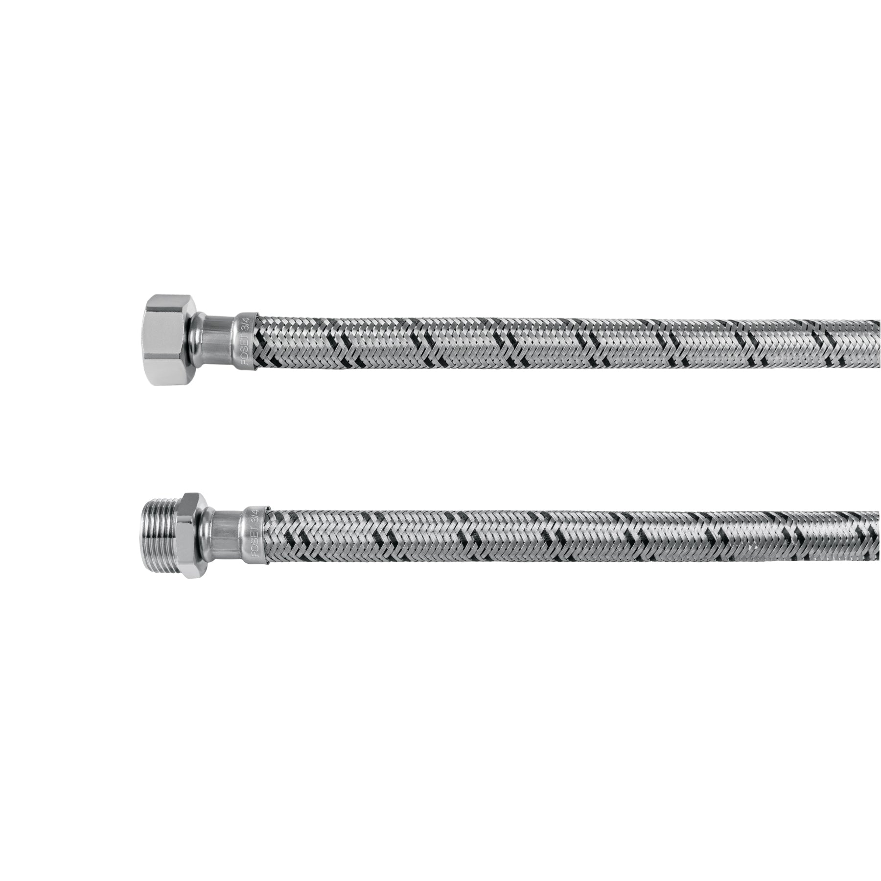 Manguera para boiler, acero inoxidable 3/4"H x 3/4"M, 80 cm, Foset, FBO-3480XM, 43737