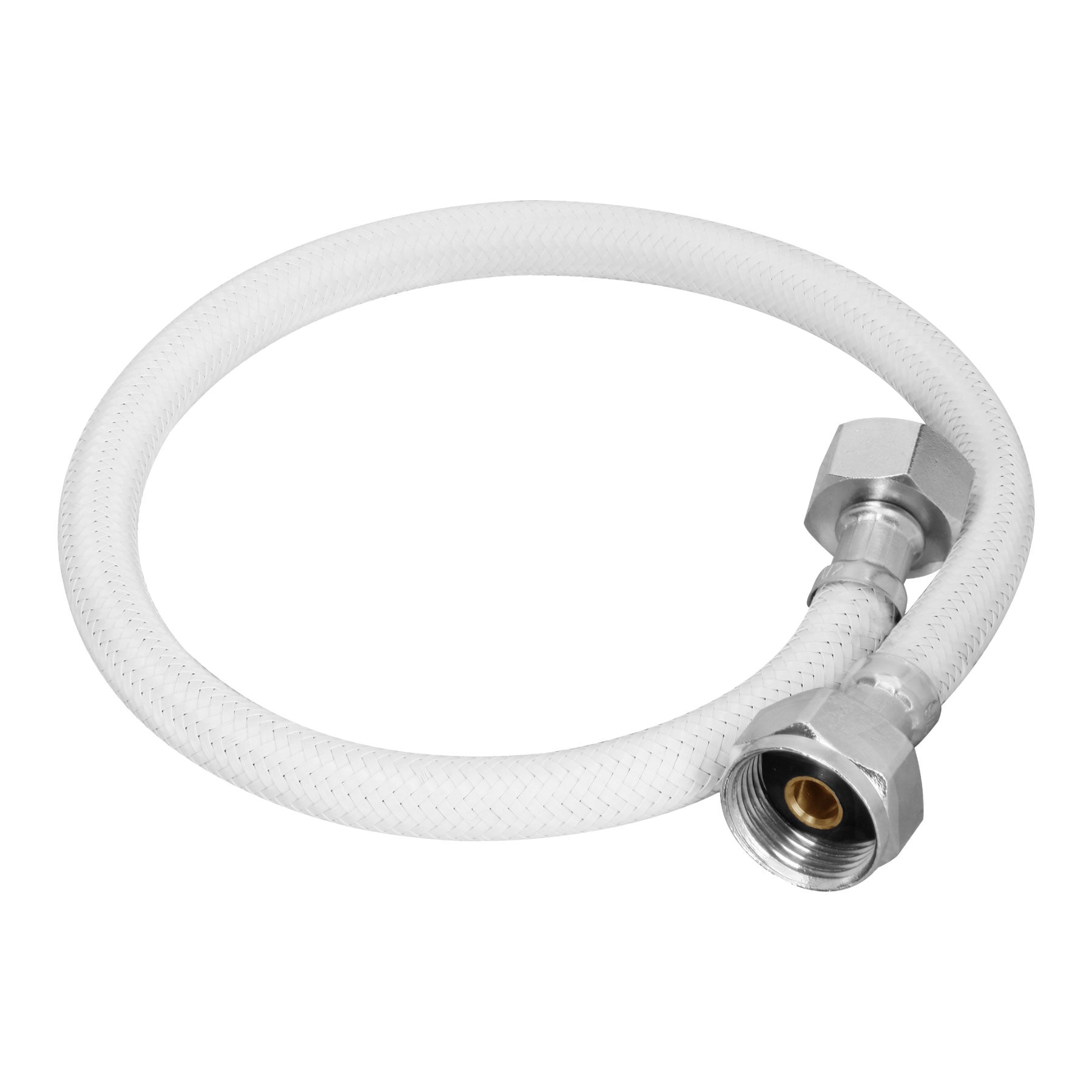 Manguera para WC, vinilo blanco, 1/2" x 7/8", 50 cm, Foset, FWC-50B, 45314