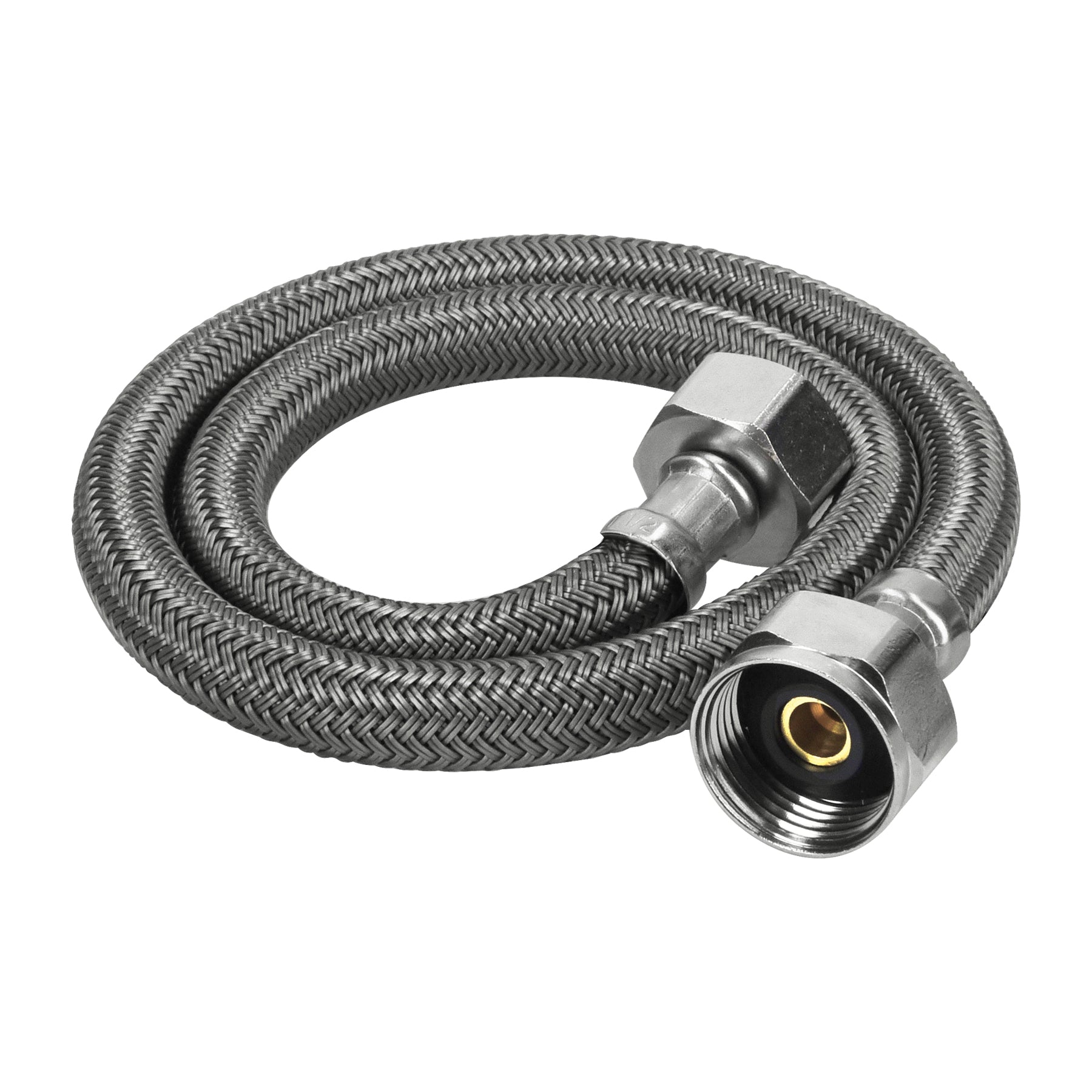 Manguera para WC, vinilo gris, 1/2" x 7/8", 60 cm, Foset, FWC-60V, 49531