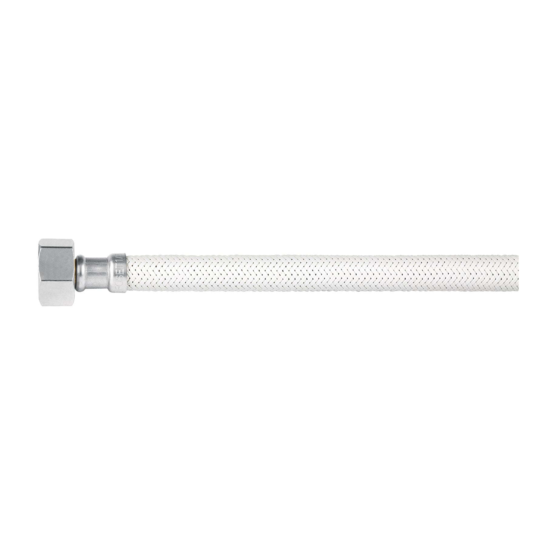 Manguera para WC, vinilo blanco, 1/2x7/8", 35cm, plástico/latón, Foset, FWC-P35B, 45311
