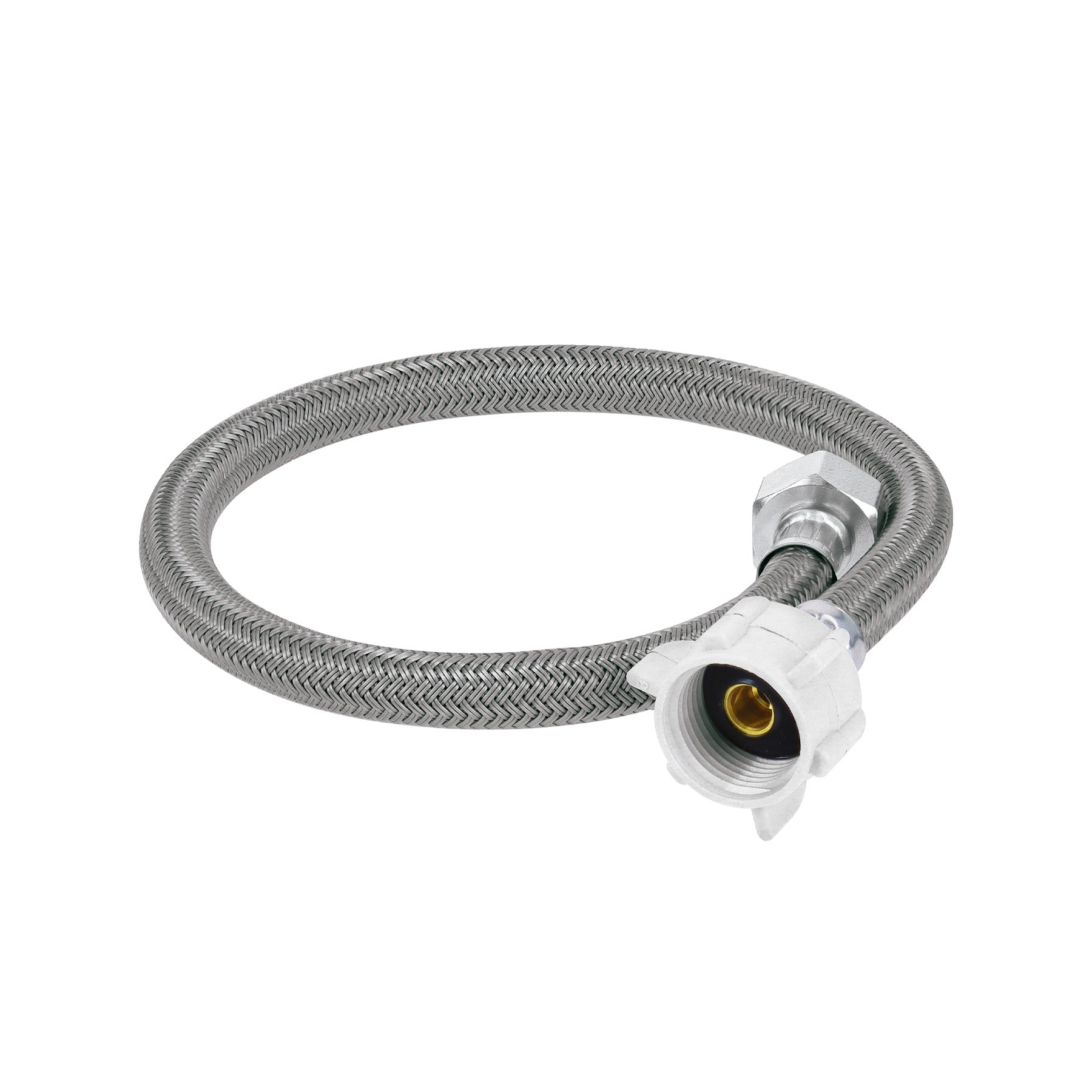 Manguera para WC, vinilo gris, 1/2"x7/8", 50cm, plástico/latón, Foset, FWC-P50V, 49523