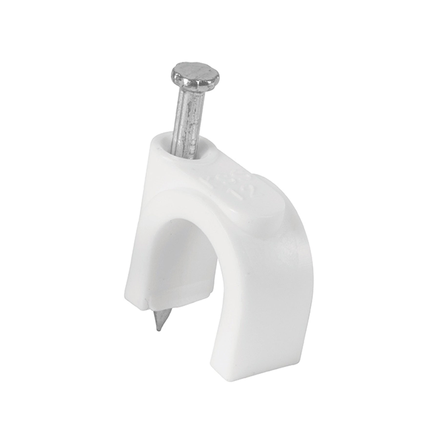 Bolsa con 20 grapas blancas de 10 mm para cable redondo, Volteck, GCU-10B, 48274