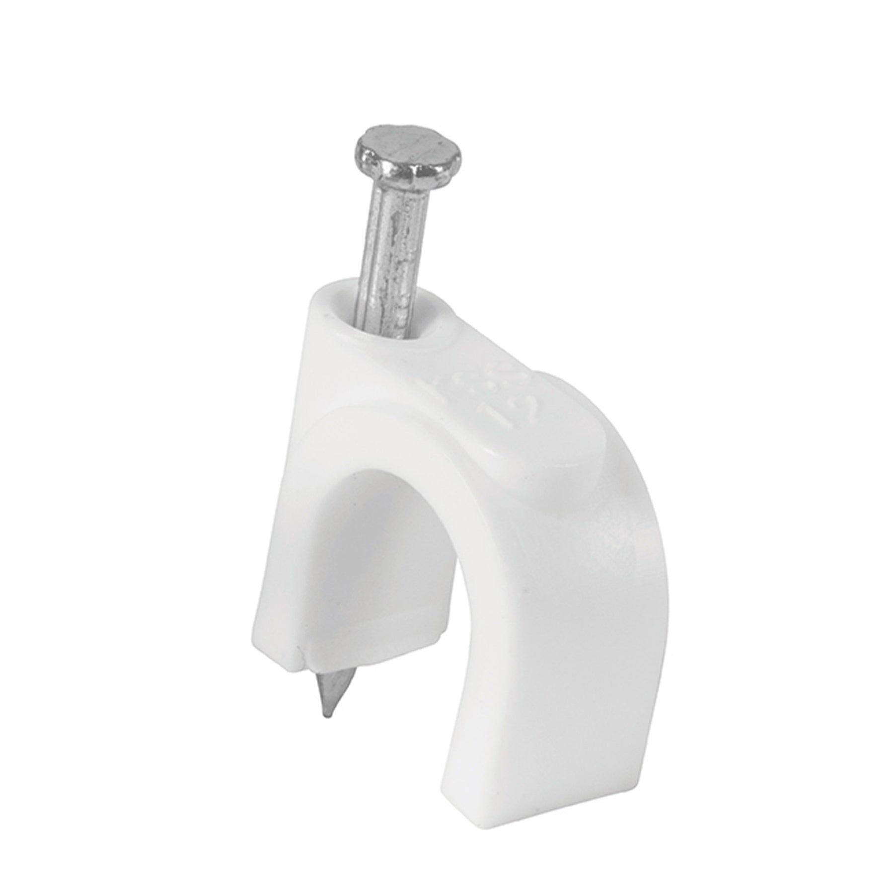 Bolsa con 20 grapas blancas de 12 mm para cable redondo, Volteck, GCU-12B, 48275